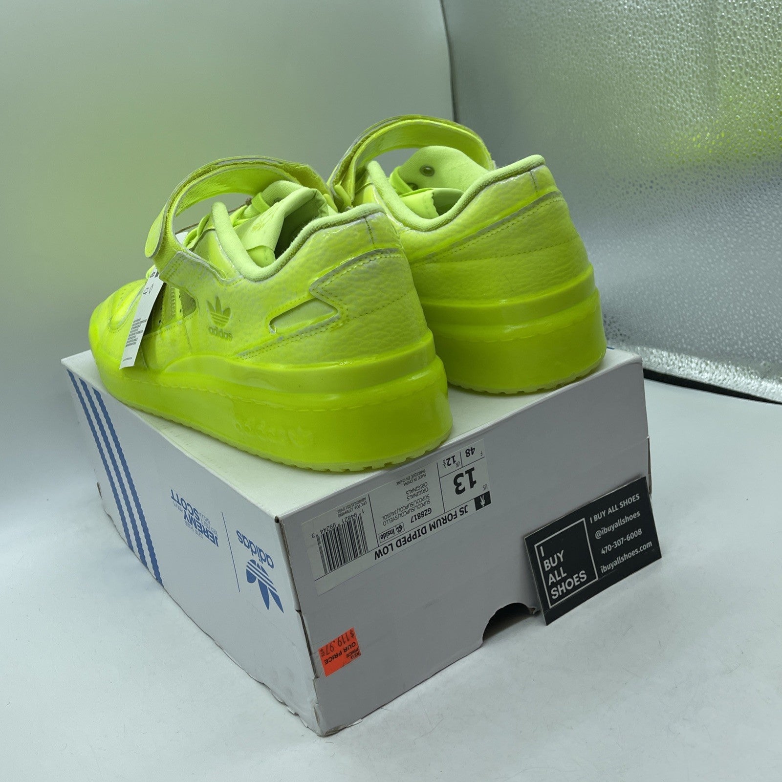 Size 13 - Adidas Jeremy Scott x Forum Low Dipped Yellow Fluorescent (GZ8817)