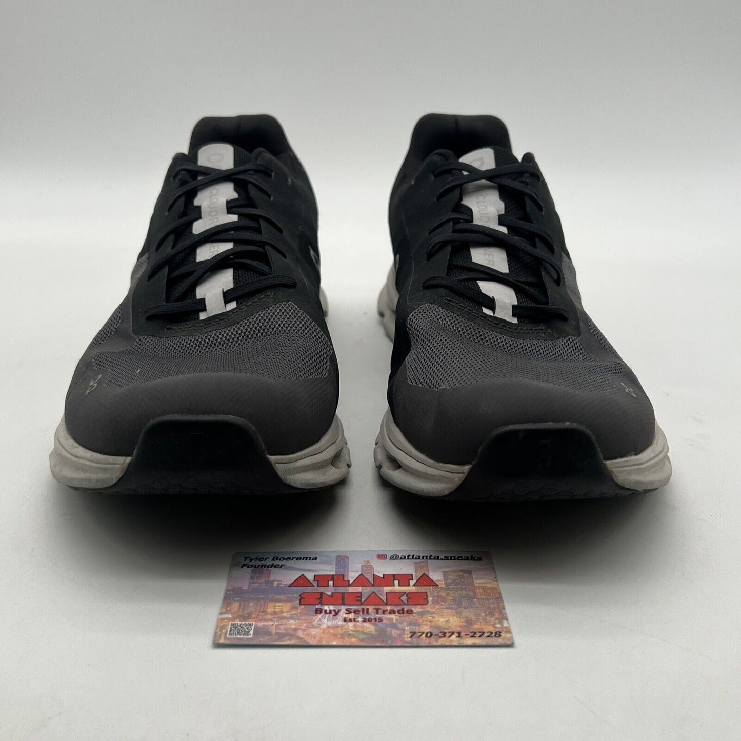 Size 12 - On Cloudrunner Running Shoes Black Gray Sneakers Athletic Casual