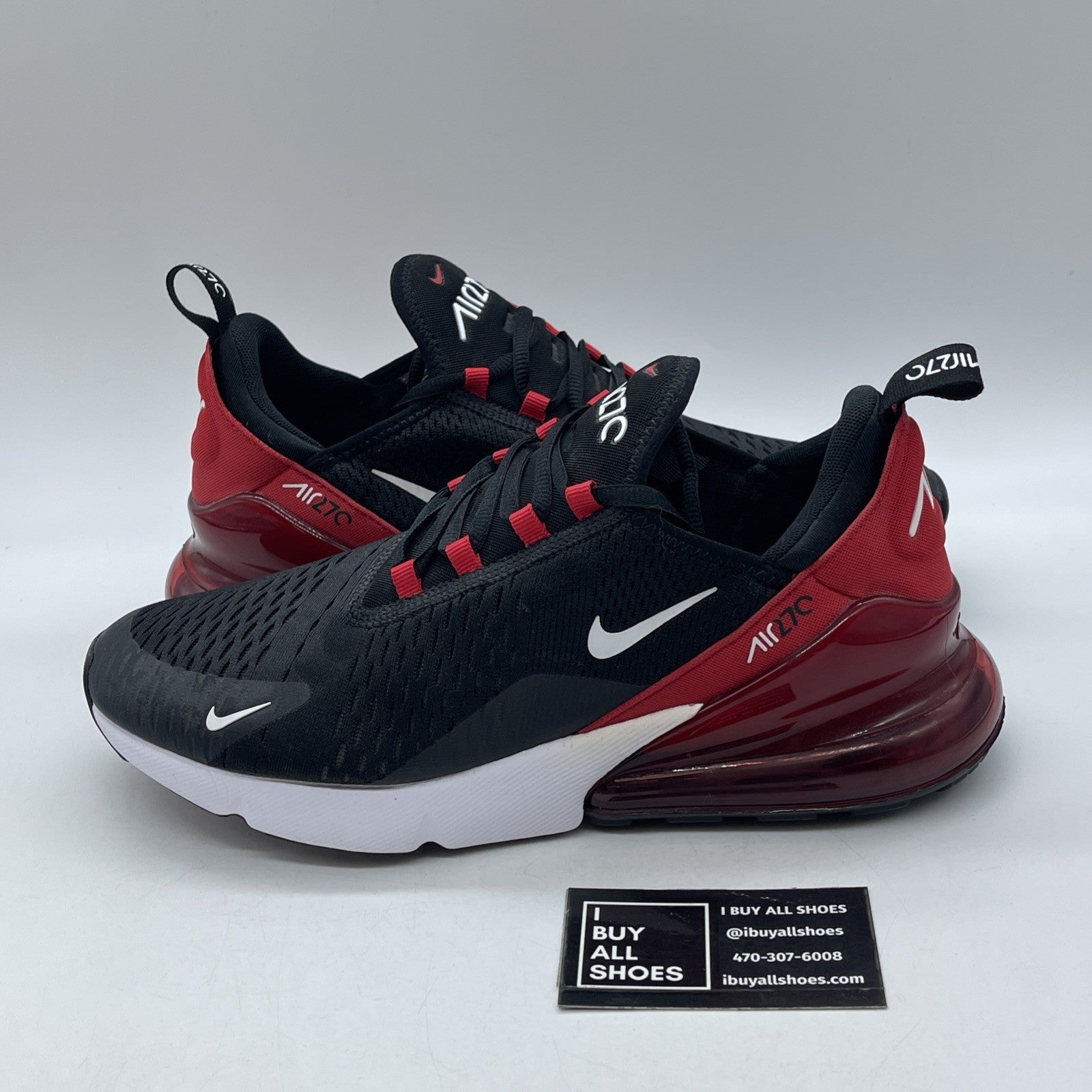 Size 9.5 - Nike Air Max 270 Bred Black Red White Suede (AH8050-022)