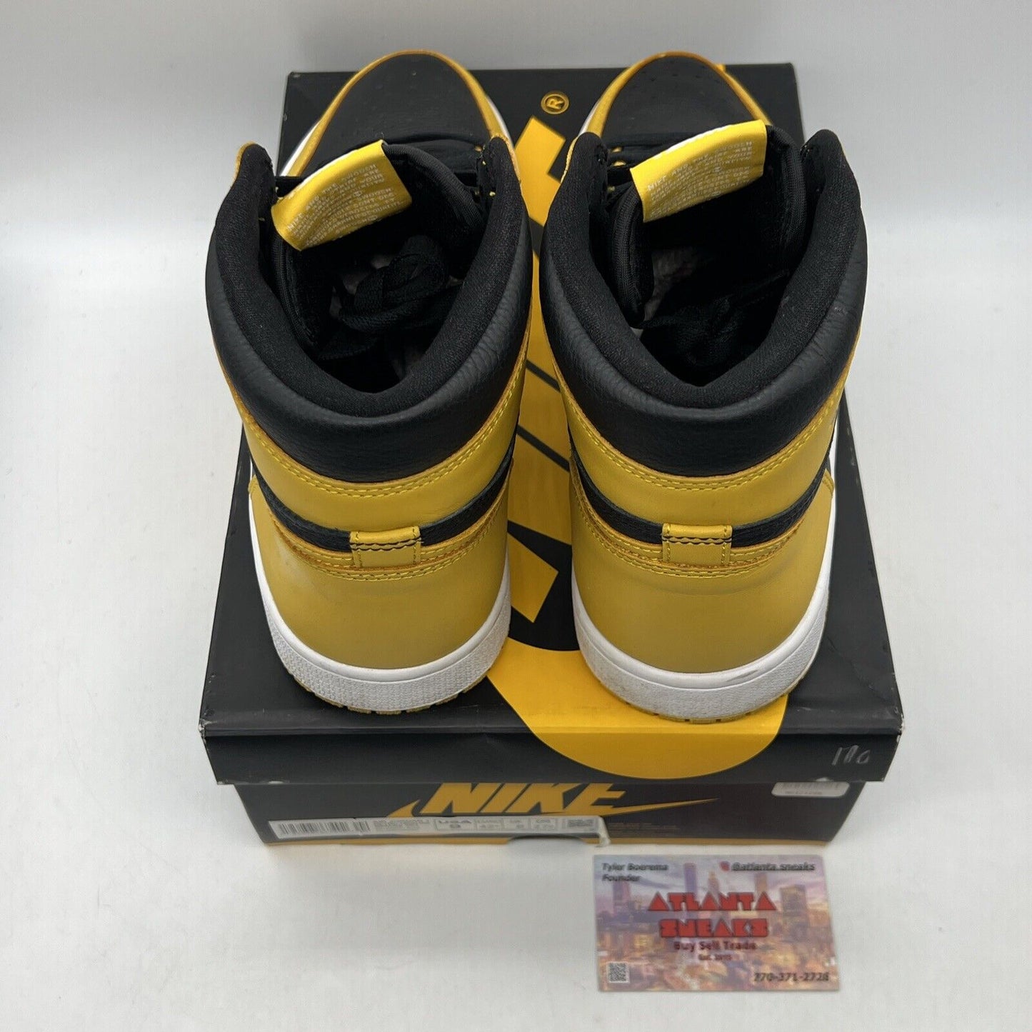 Size 9 - Jordan 1 Retro OG High Pollen Yellow Black White Leather (555088-701)