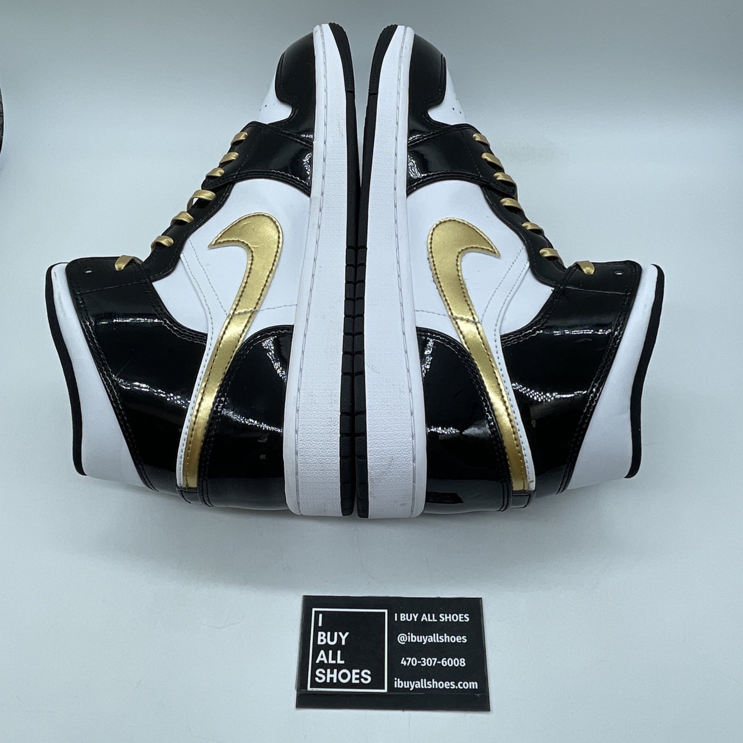 Size 12 - Air Jordan 1 Mid SE Patent Black Gold (852542-007)