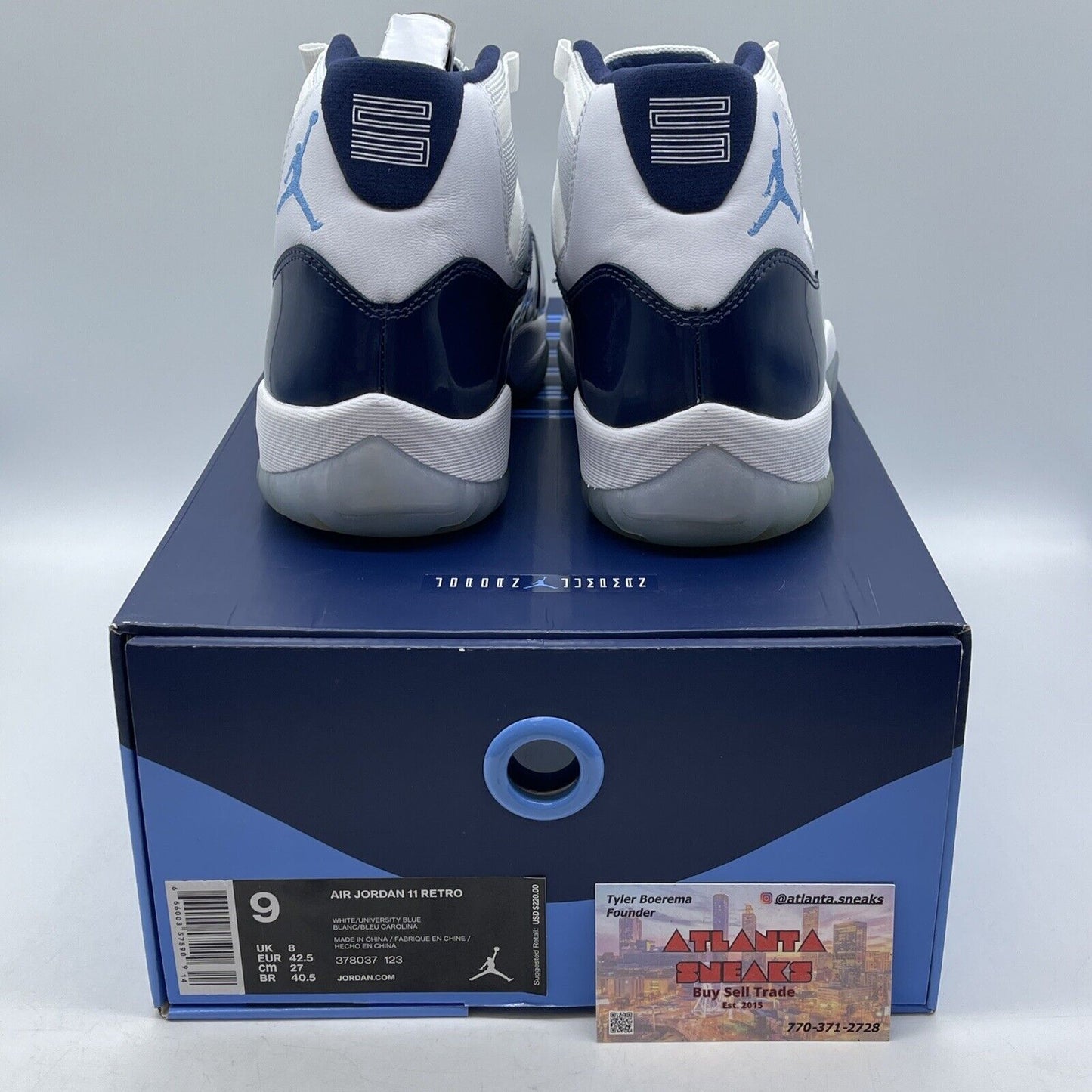 Size 9 - Jordan 11 Retro High Win Like '82 Blue White Leather (378037-123)