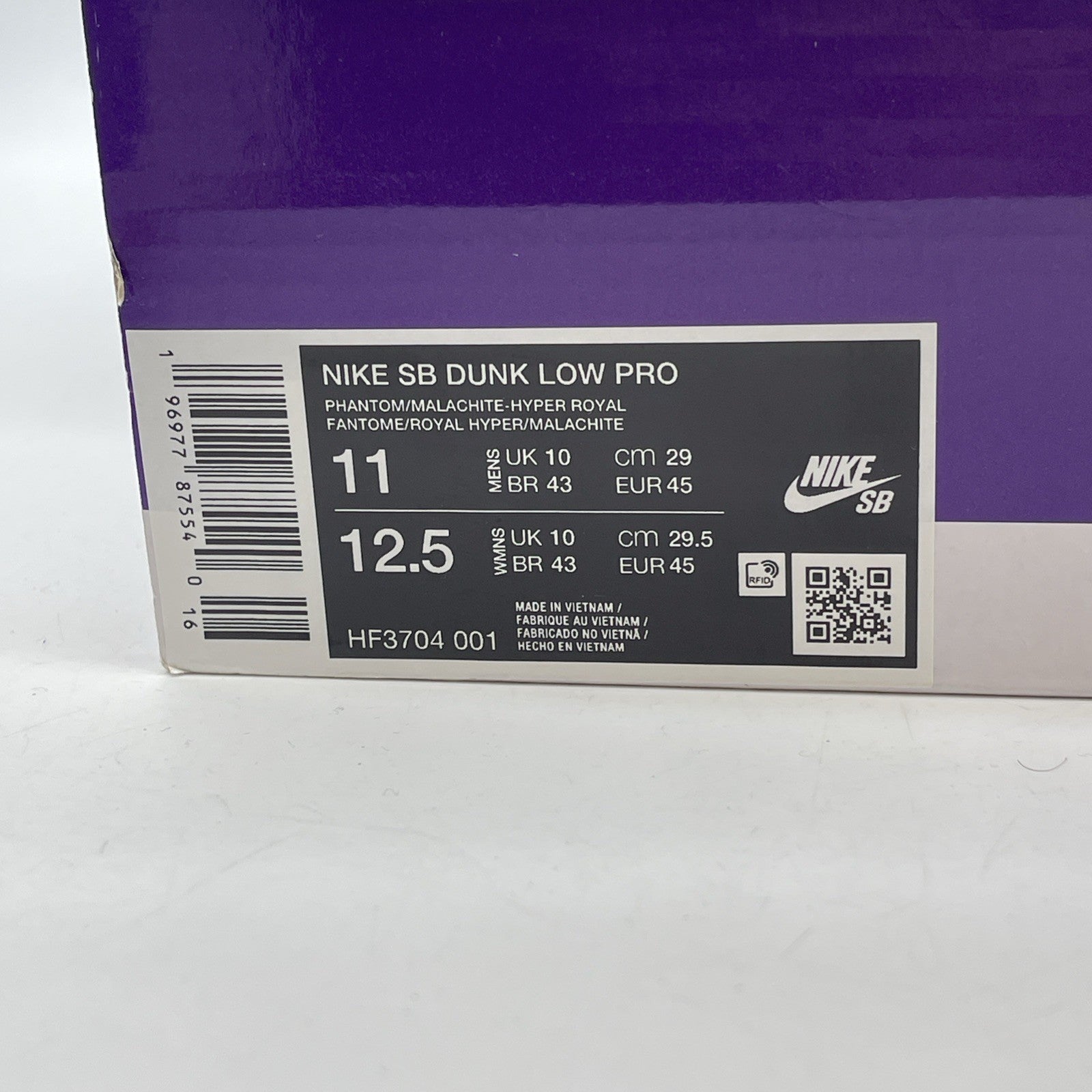 Size 11 - Nike Dunk Pro SB Low Hyper Royal Malachite Blue Grey (HF3704-001)