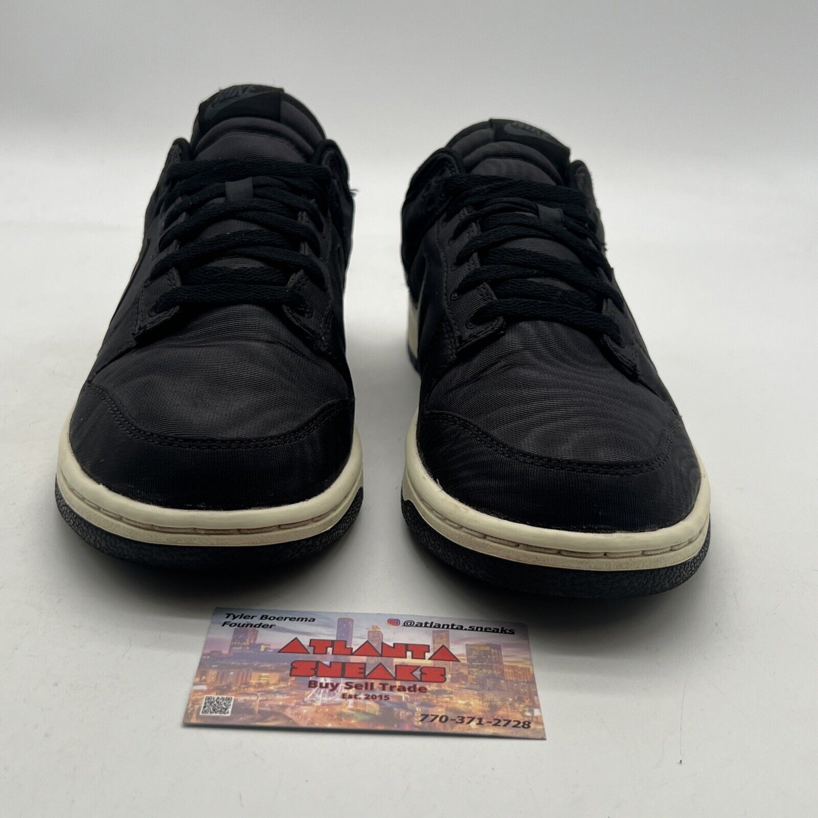 Size 9.5 - Nike Dunk Low Black Canvas (DV7211-001)