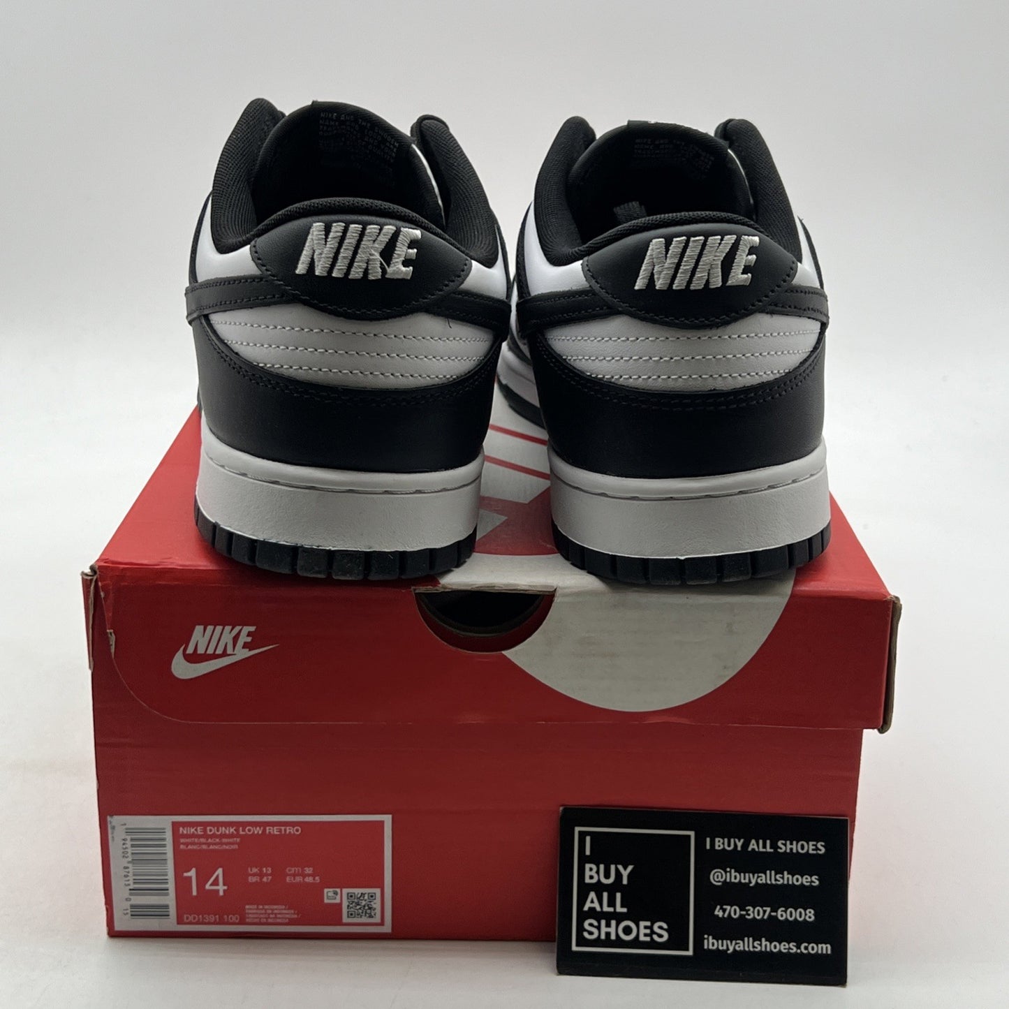 Size 14 - Nike Dunk Low Black White (DD1391-100)