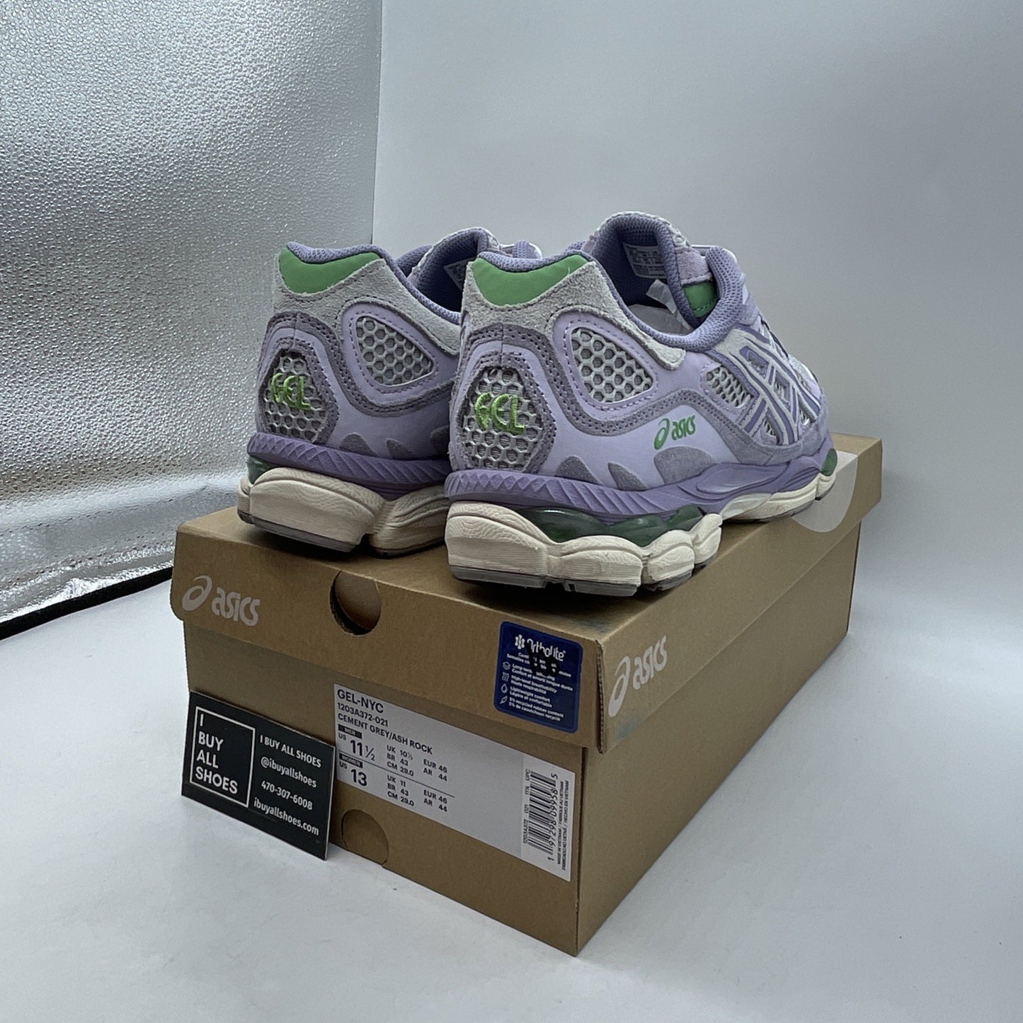 Size 11.5 - Asics Gel NYC Cement Grey Ash Rock (1203A372-021)