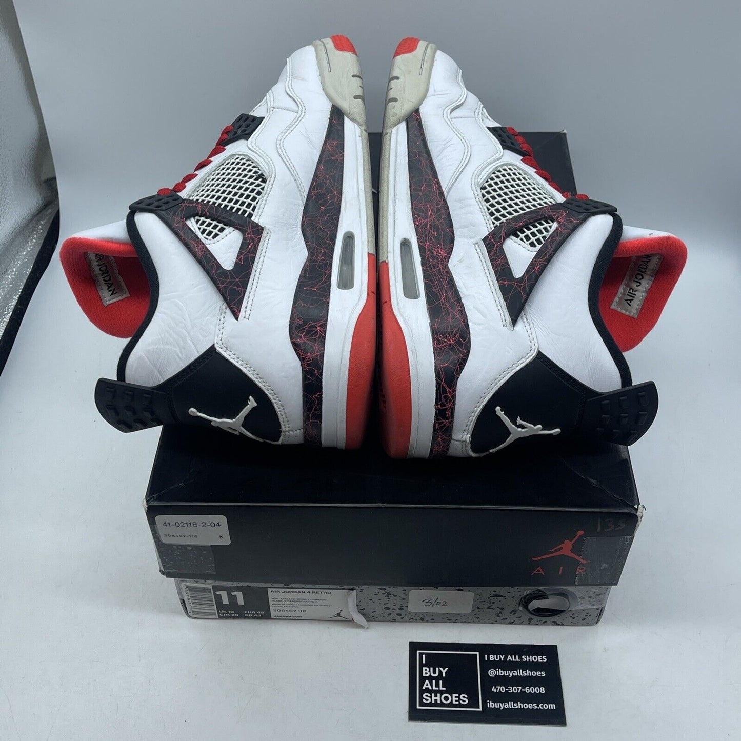 Size 11 - Jordan 4 Retro Pale Citron, Bright Crimson White Black (308497-116)