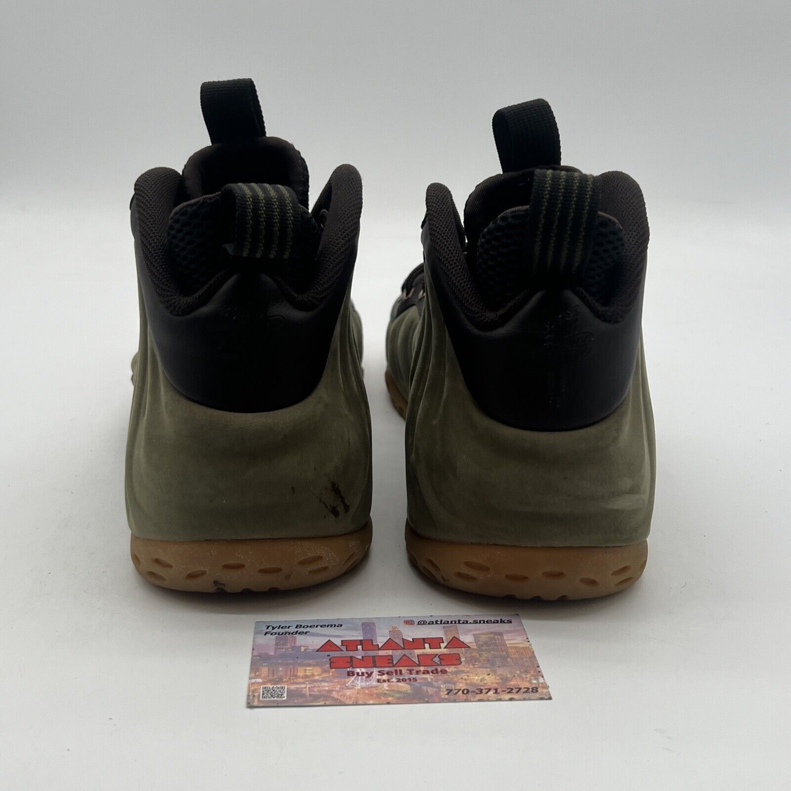 Size 9.5 - Nike Air Foamposite One PRM Olive (575420-200)