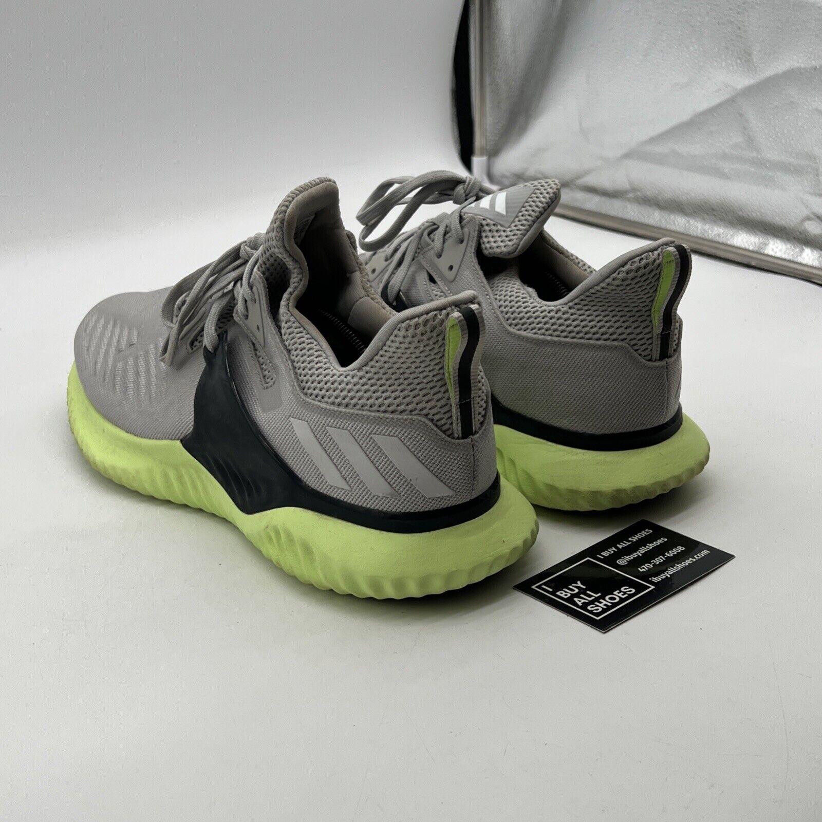Size 13 - adidas Alphabounce Beyond Grey Hi-Res Yellow (BD7096)