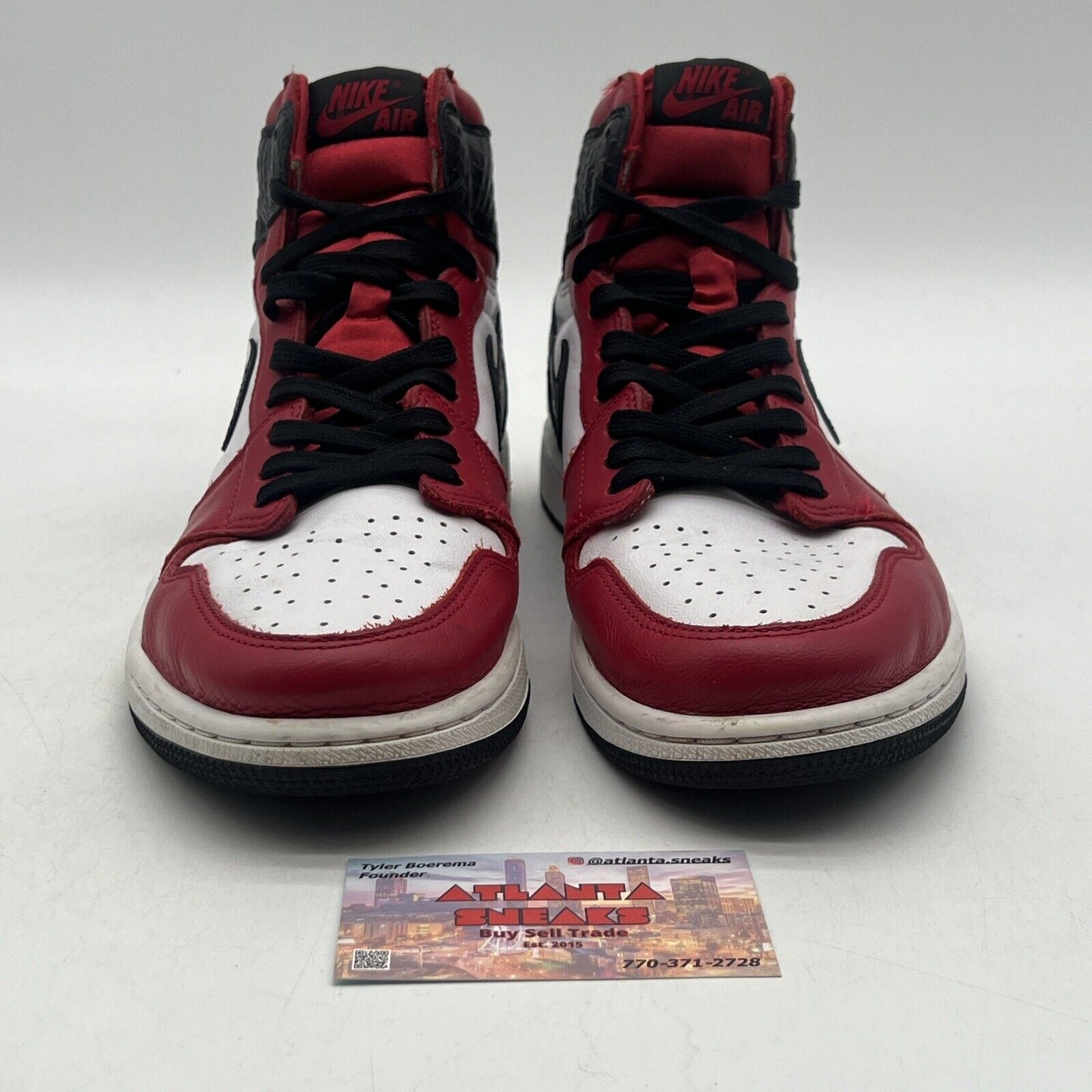 Size 10.5 - Air Jordan 1 Retro OG High Satin Red W Black White (CD0461-601)