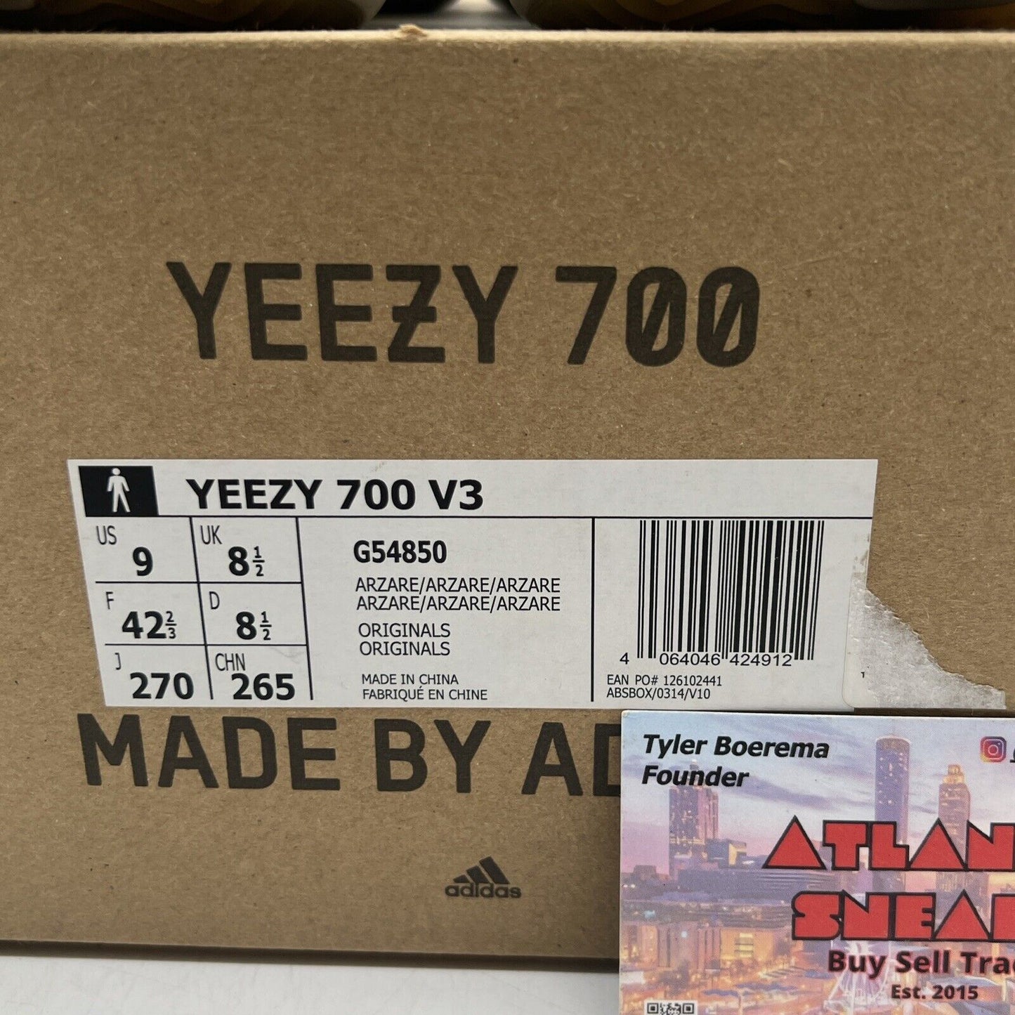 Size 9 - adidas Yeezy 700 V3 Arzareth Black Cream (G54850)