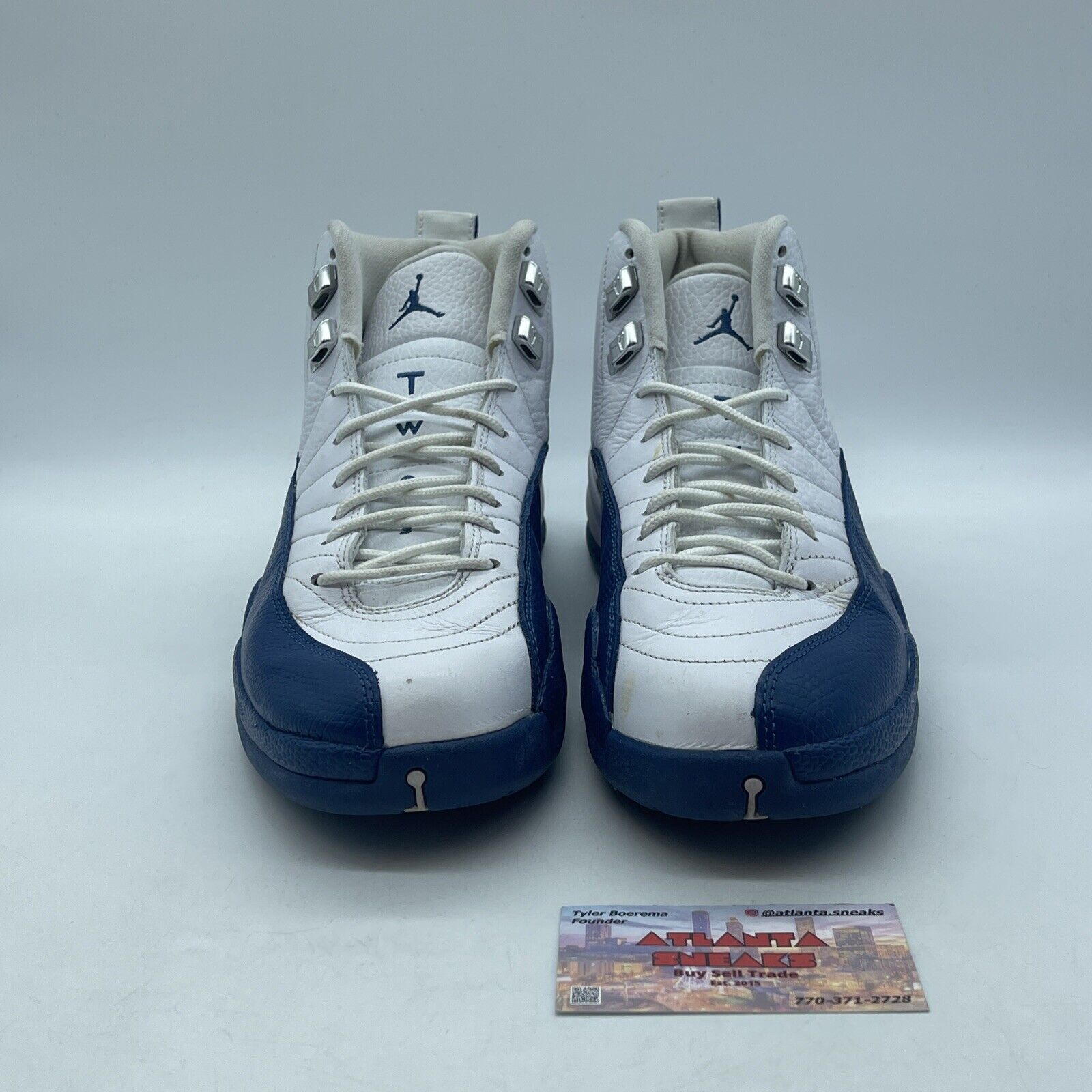 Size 8.5 - Jordan 12 Retro French Blue 2016 White Leather (130690-113)