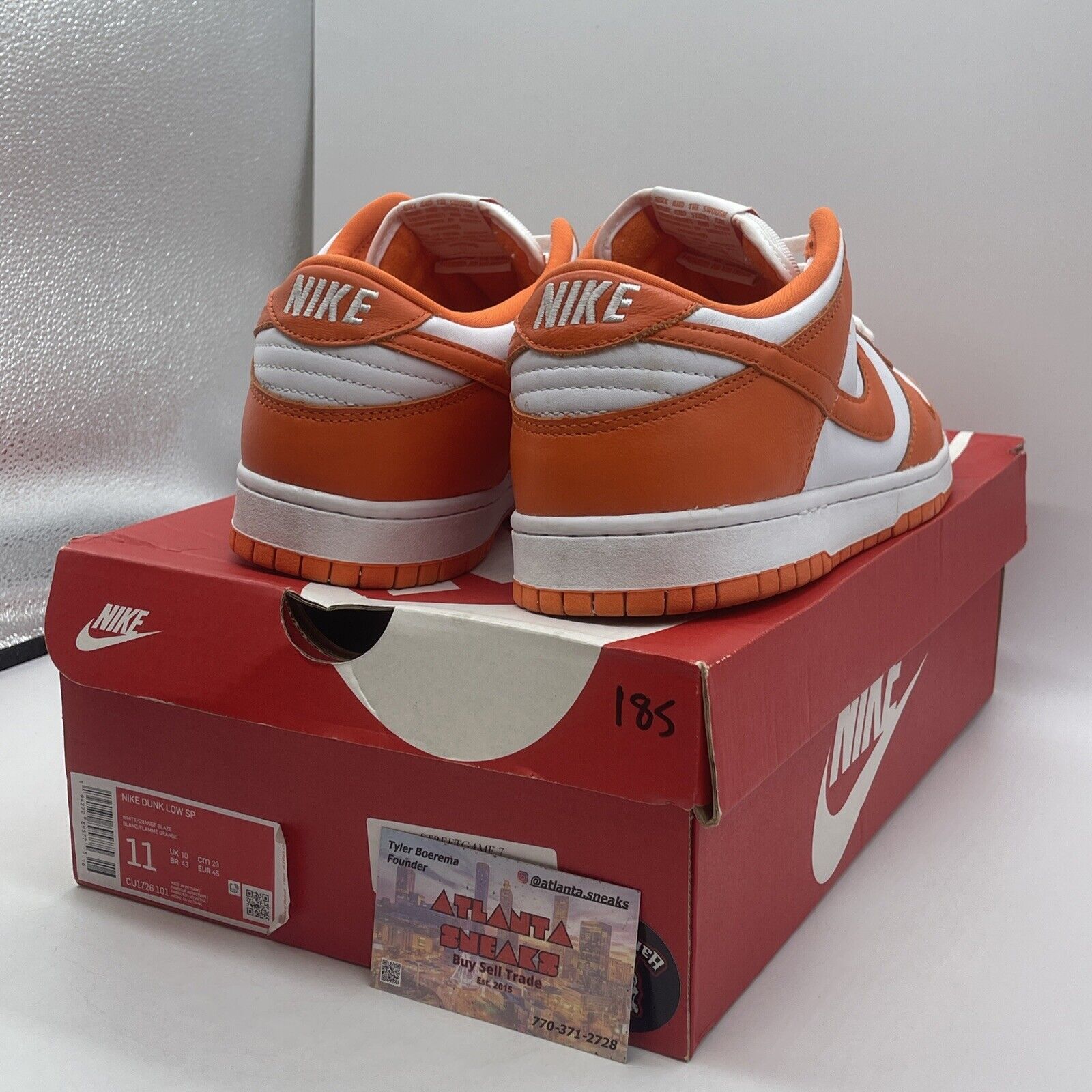 Size 11 - Nike Dunk Low Retro SP Syracuse 2020 Orange White Leather (CU1726-101)