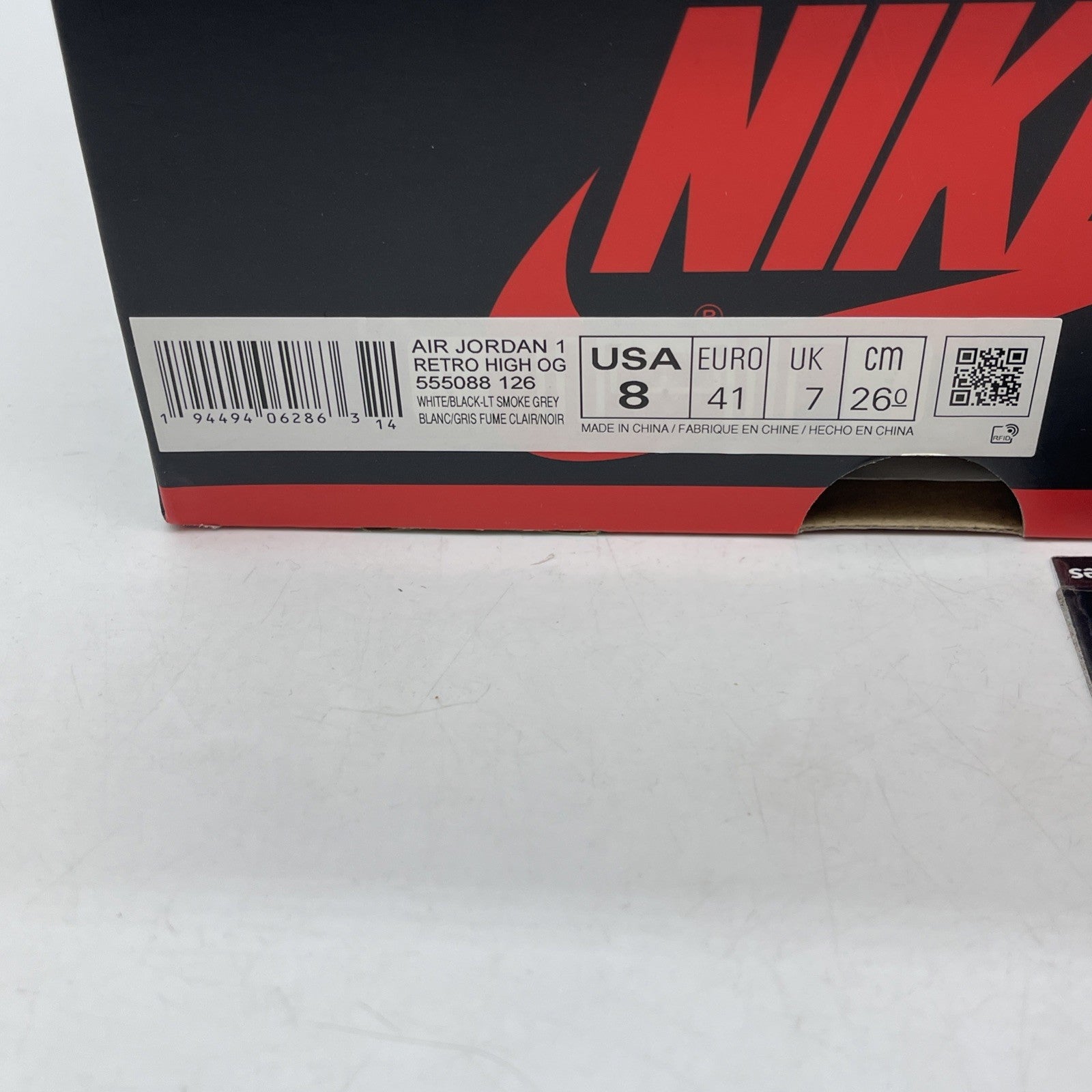Size 8 - Jordan 1 Retro High OG Smoke Gray 2020 Suede Leather (555088-126)