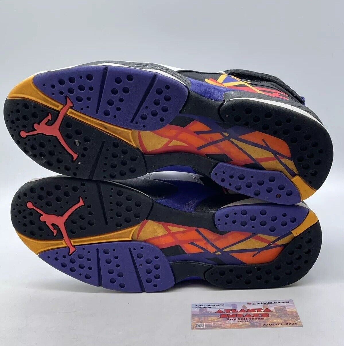 Size 8.5 - Air Jordan 8 Three-Peat White Black Purple Red Yellow (305381-142)