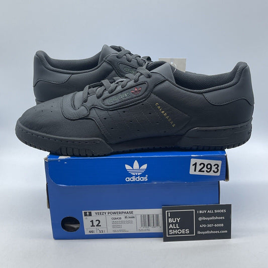 Size 12 - adidas Yeezy Powerphase Calabasas Core Black Green Leather (CG6420)