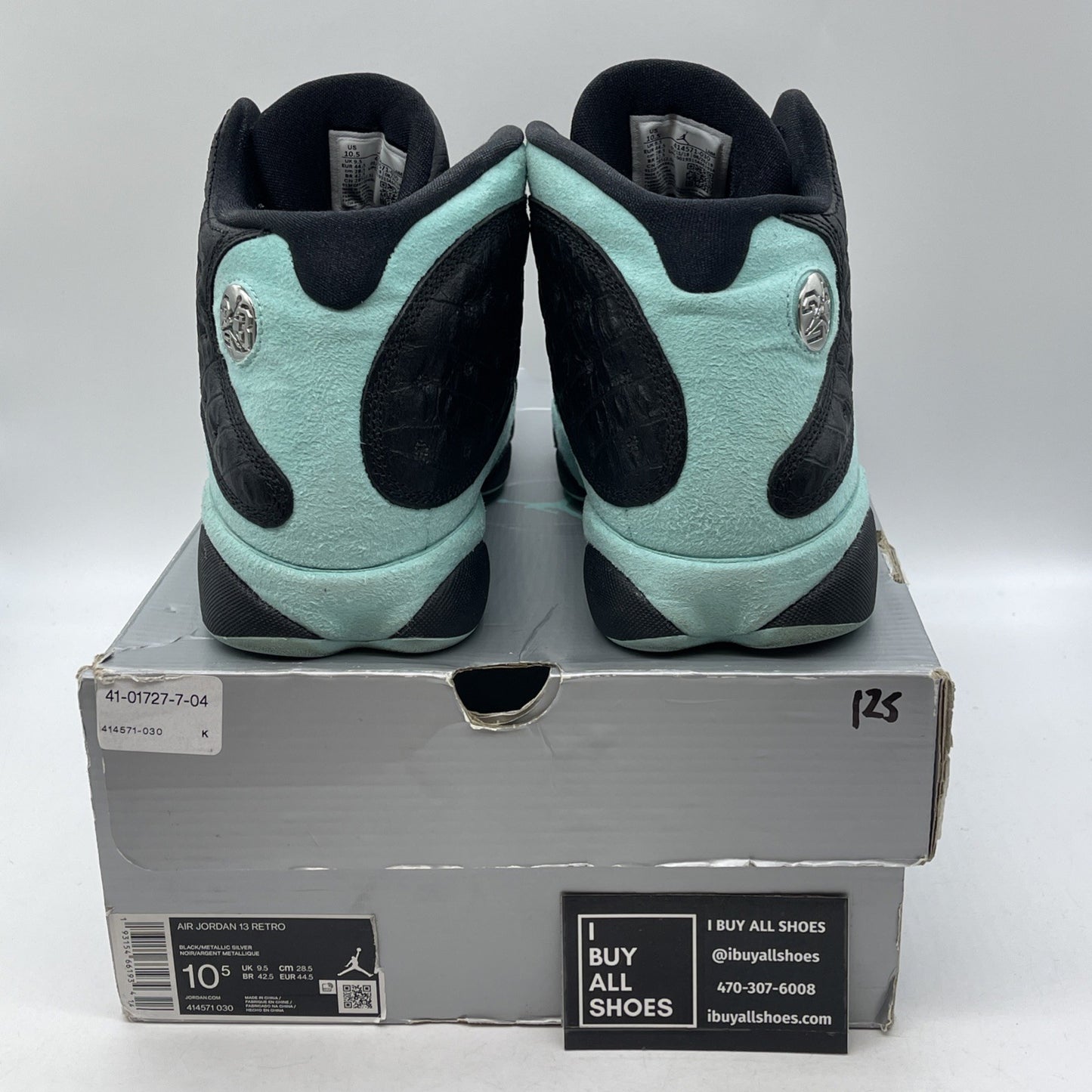 Size 10.5 - Air Jordan 13 Retro Island Green Black Suede Leather (414571-030)