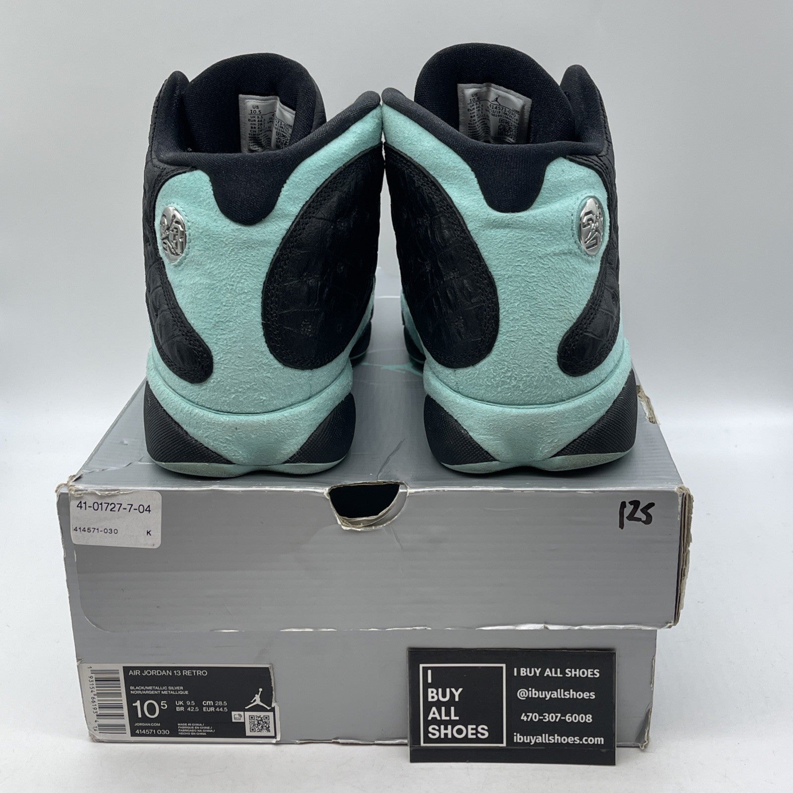 Size 10.5 - Air Jordan 13 Retro Island Green Black Suede Leather (414571-030)