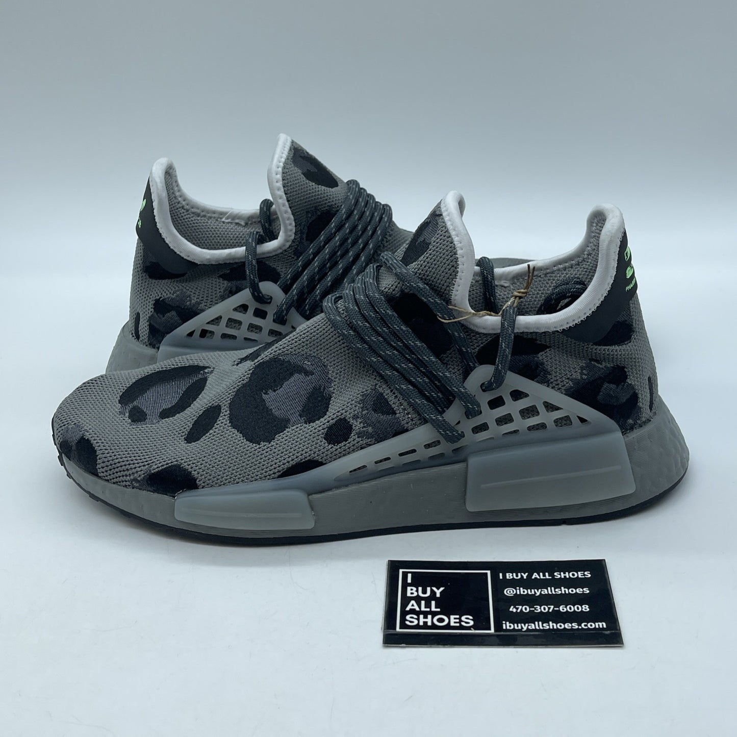 Size 8 - Pharrell X Adidas Nmd Hu Animal Print Grey Black Suede (ID1531)