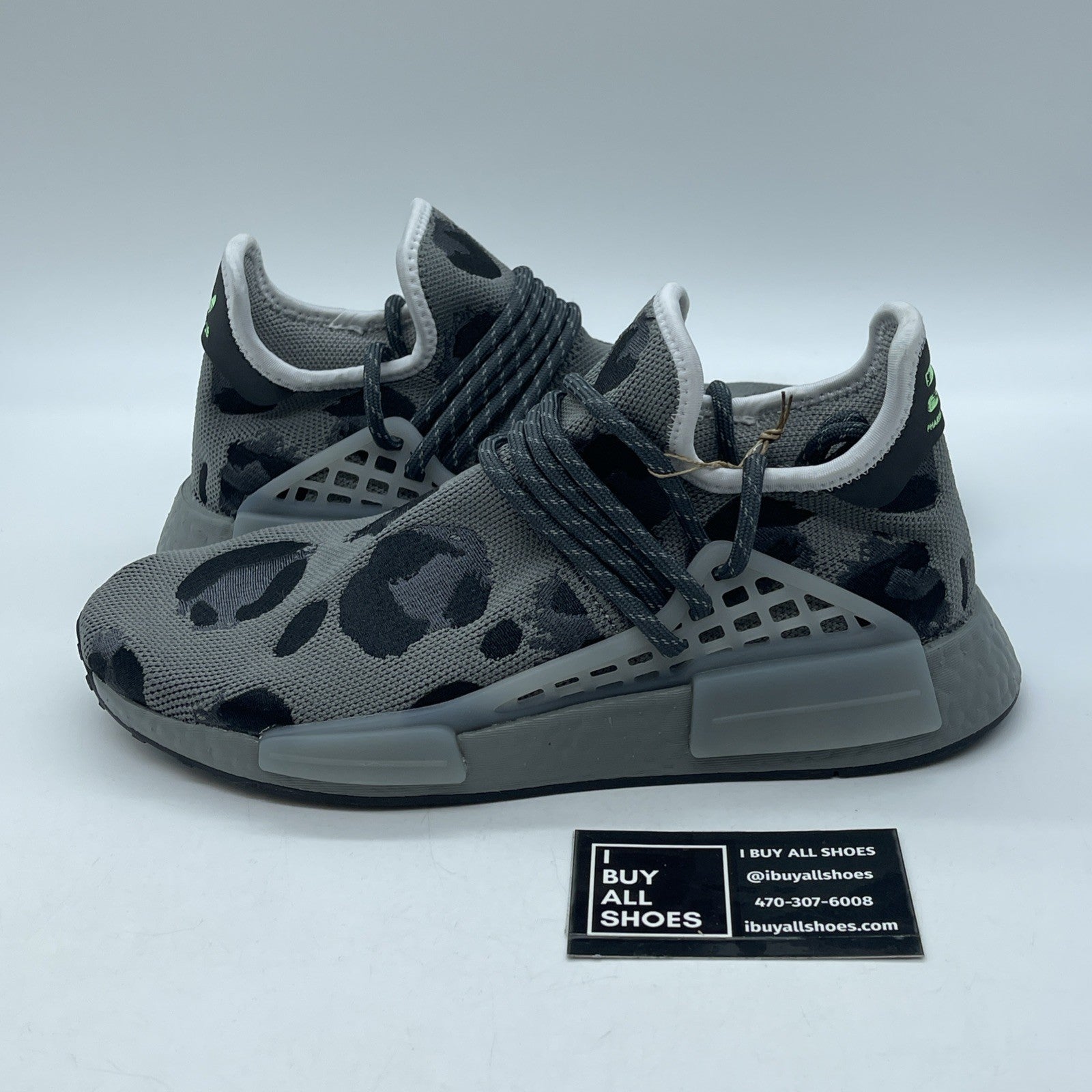 Size 8 - Pharrell X Adidas Nmd Hu Animal Print Grey Black Suede (ID1531)