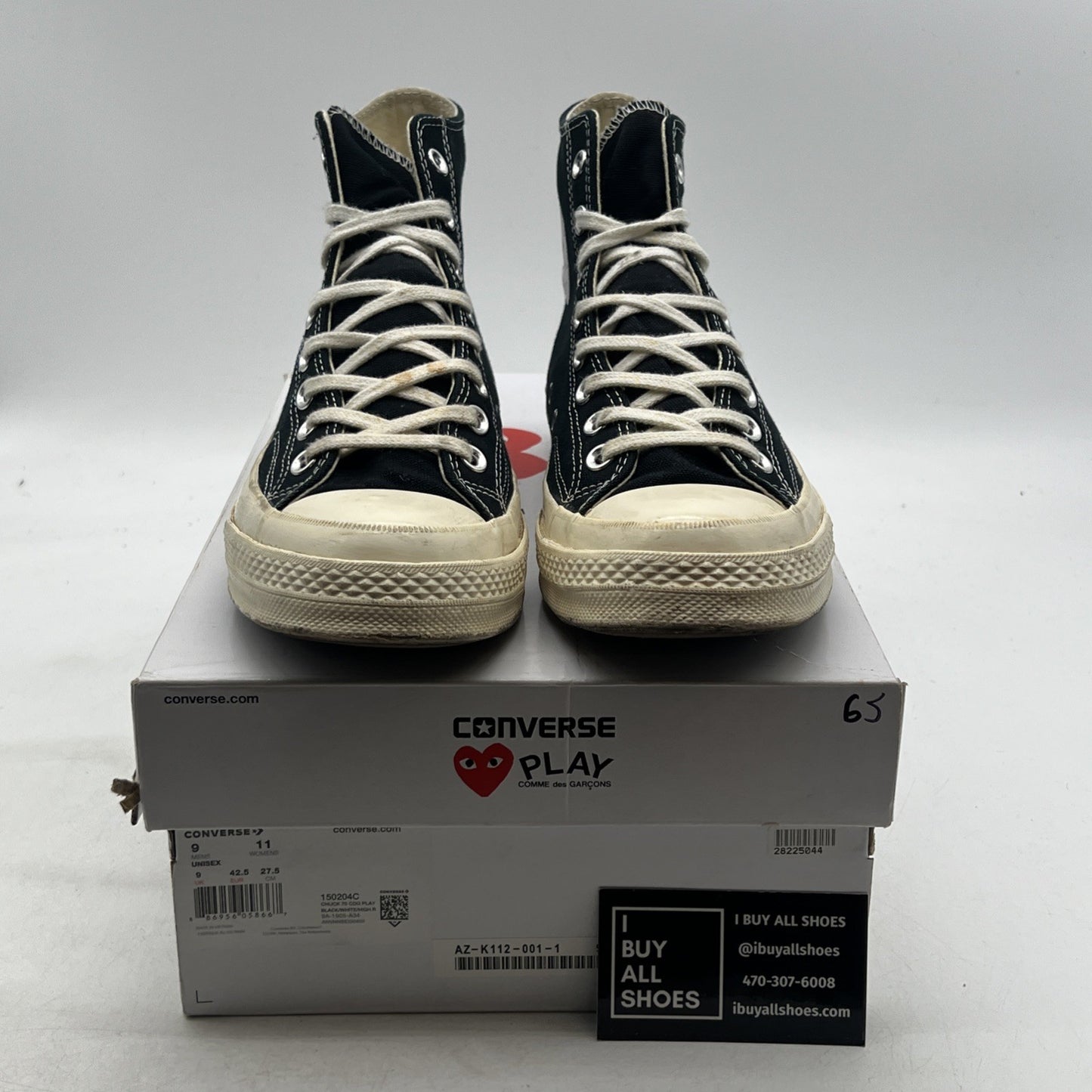 Size 9 - Converse Chuck Taylor All Star High x Comme des Garcons Play (150204C)
