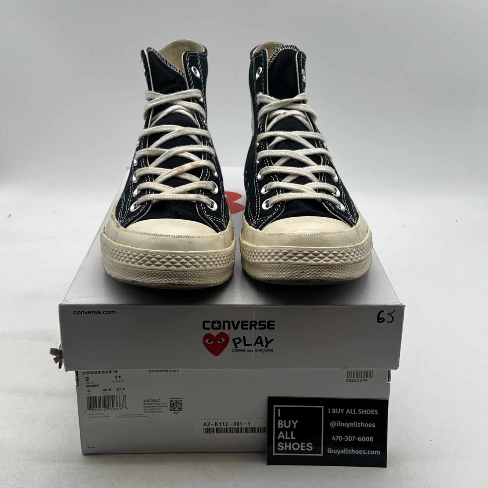 Size 9 - Converse Chuck Taylor All Star High x Comme des Garcons Play (150204C)