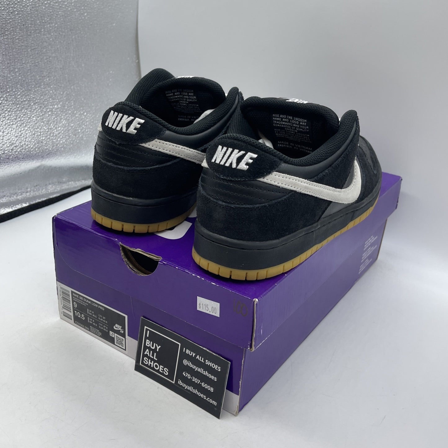 Size 9 - Nike Dunk Low SB Black Gum (CD2563-006)