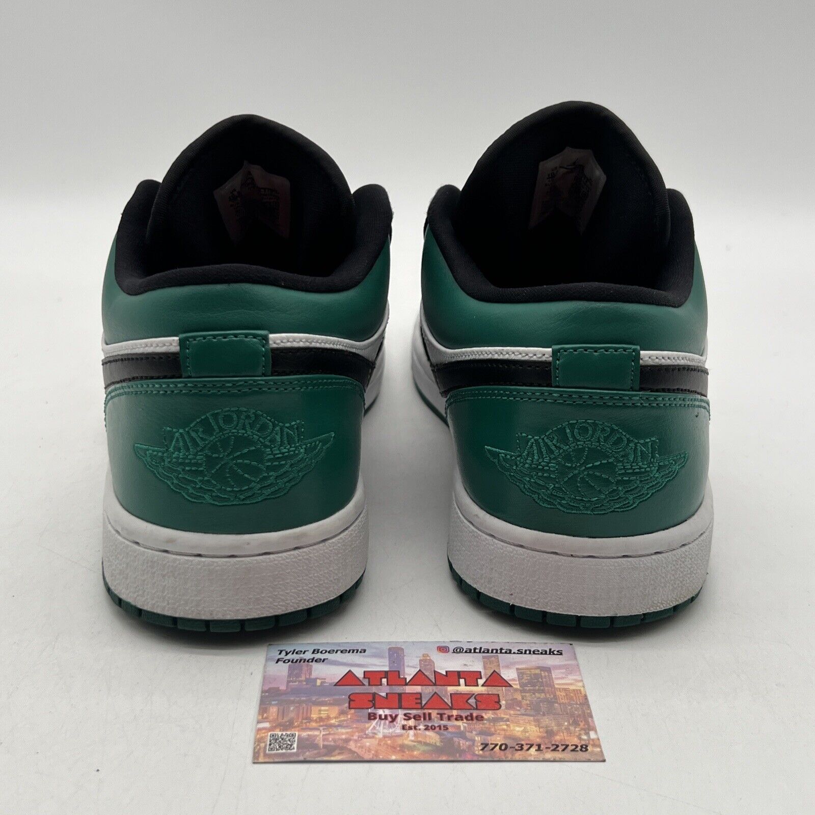 Size 10.5 - Air Jordan 1 Low Mystic Green Black White Suede Leather (553558-113)