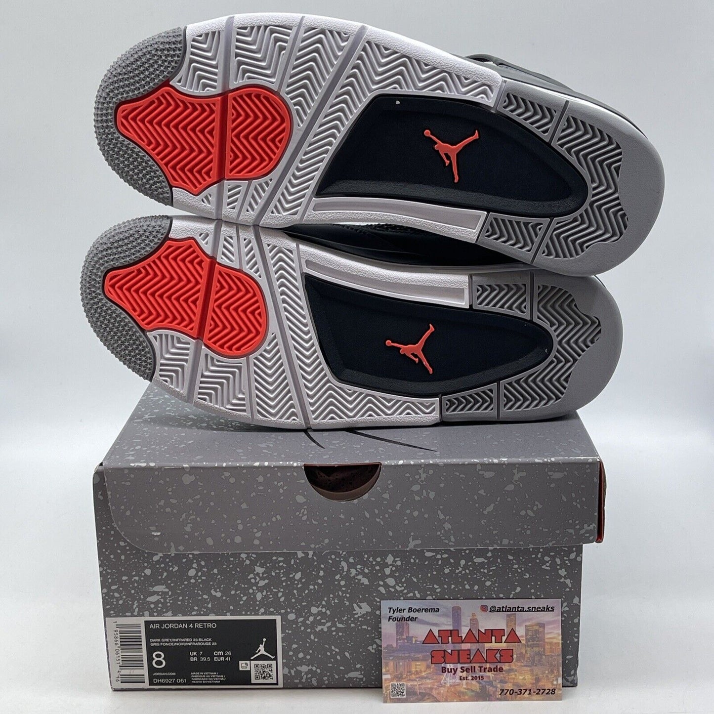 Size 8 - Jordan 4 Retro Mid Infrared Grey Black Suede (DH6927-061)