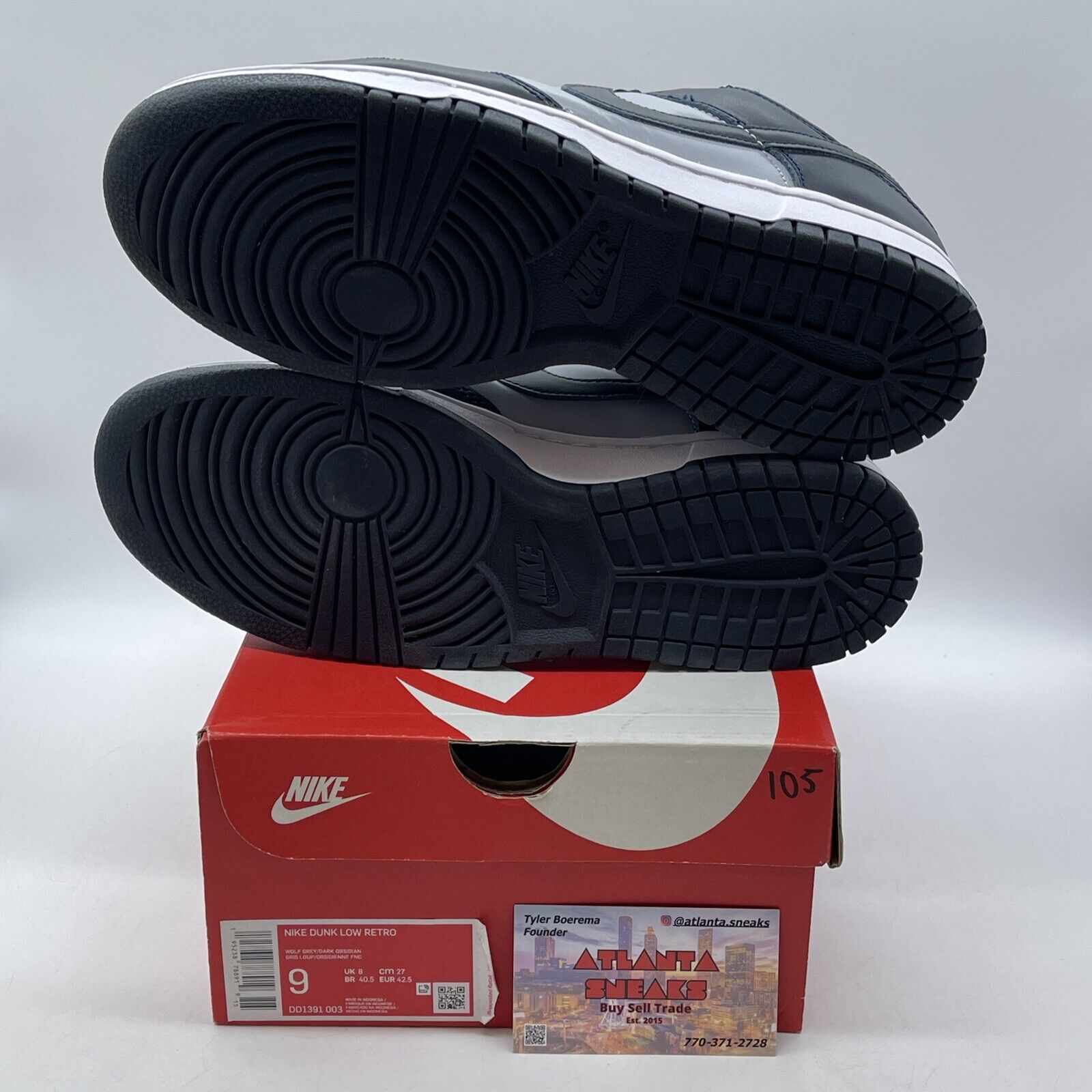 Size 9 - Nike Dunk Low Georgetown Navy White Grey Leather (DD1391-003)