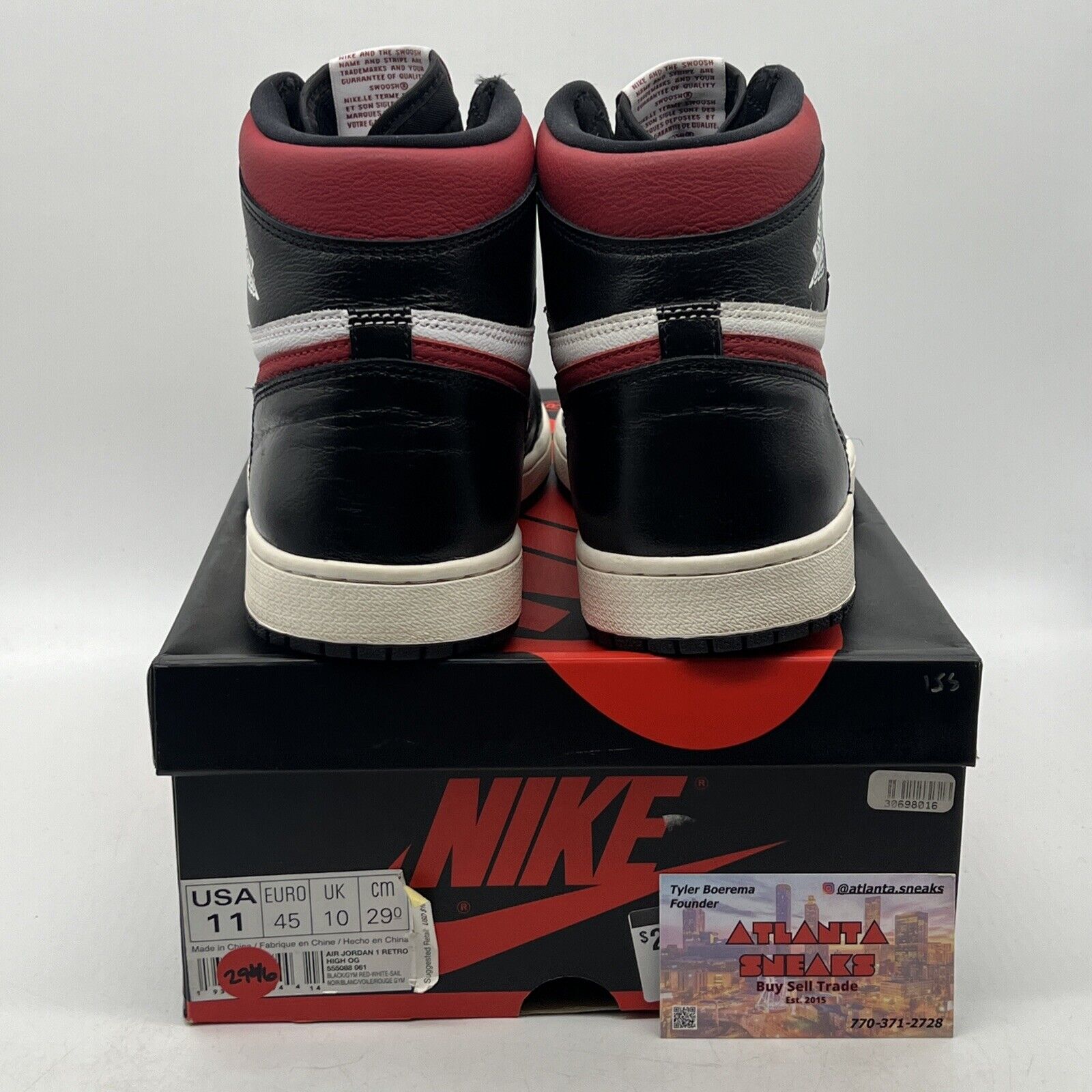 Size 11 - Jordan 1 Retro High OG Gym Red 2019 White Black Red Leather 555088-061