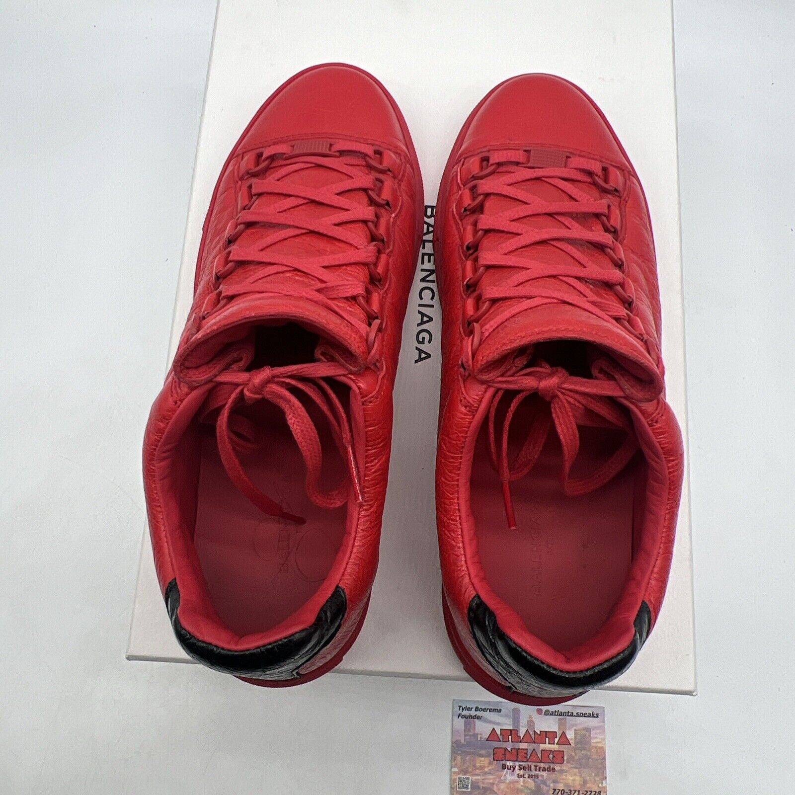 Size 7 - BALENCIAGA ARENA LOW TOP RED SNEAKERS