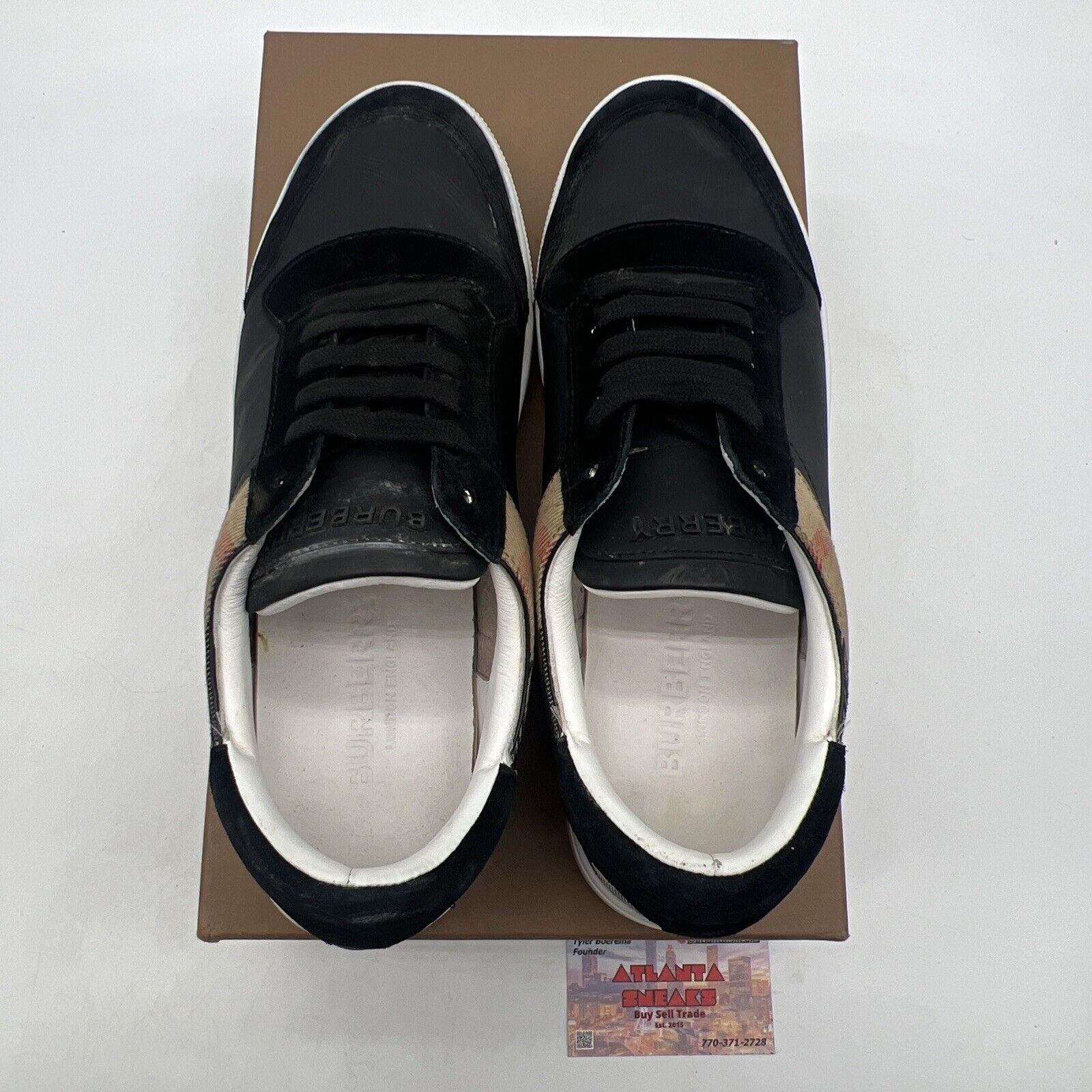 Size 10.5 - Burberry House Check Low Black White Tan Red (8024124)