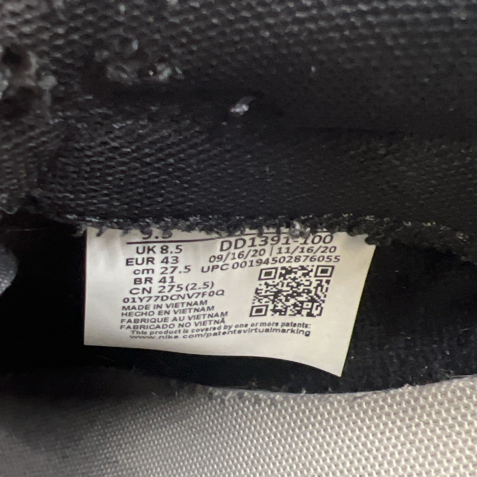 Size 9.5 - Nike Dunk Low Black White (DD1391-100)
