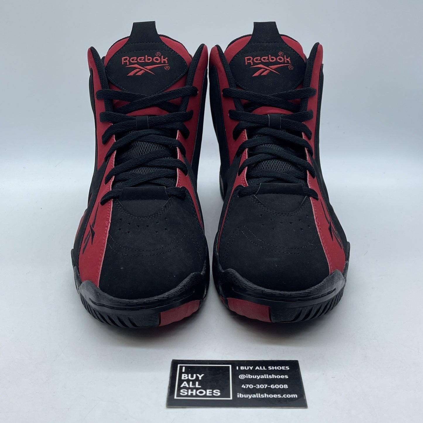 Size 13 - Reebok Kamikaze II Black Red Suede (10656-1260)