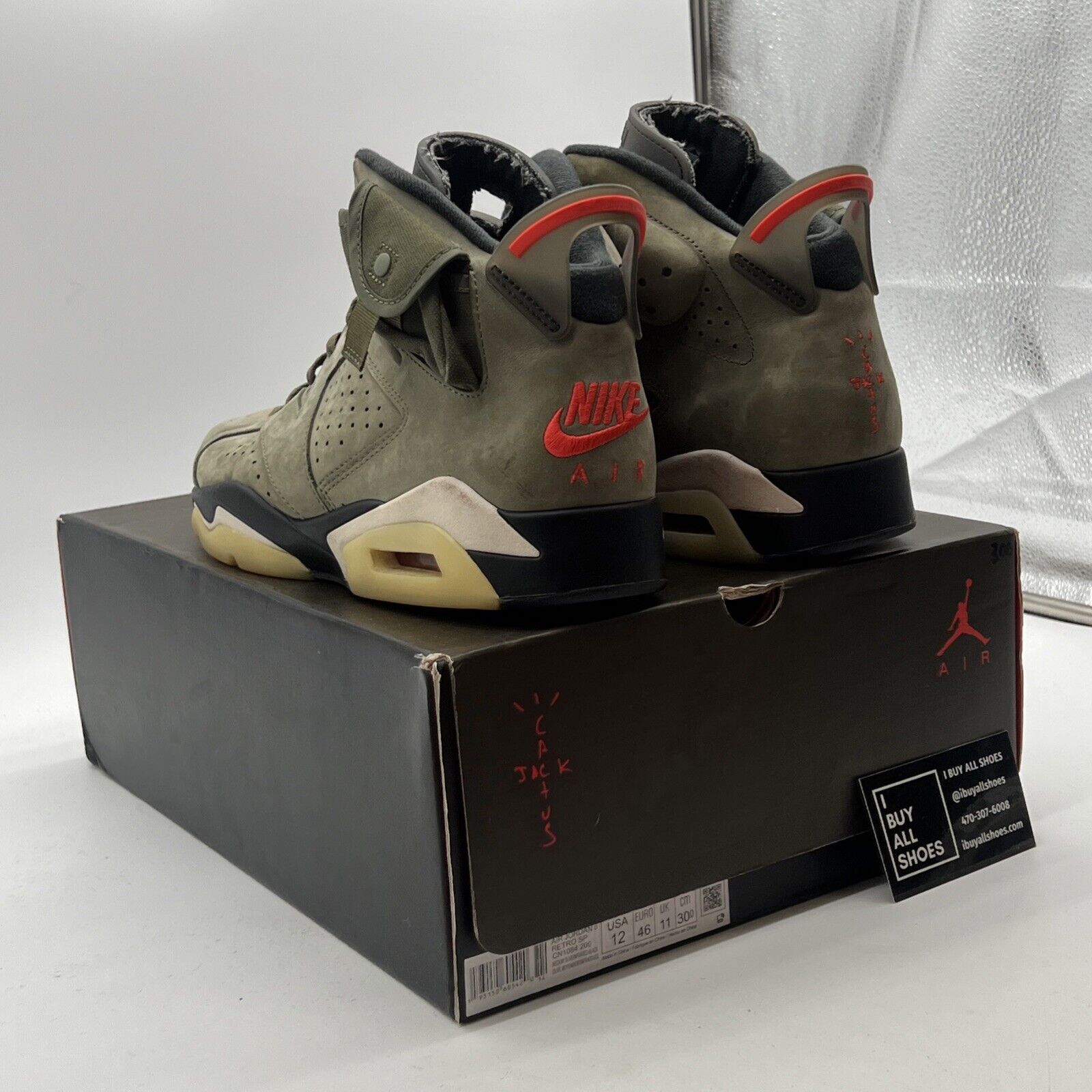 Size 12 - Air Jordan 6 Retro x Travis Scott Mid Olive (CN1084-200)