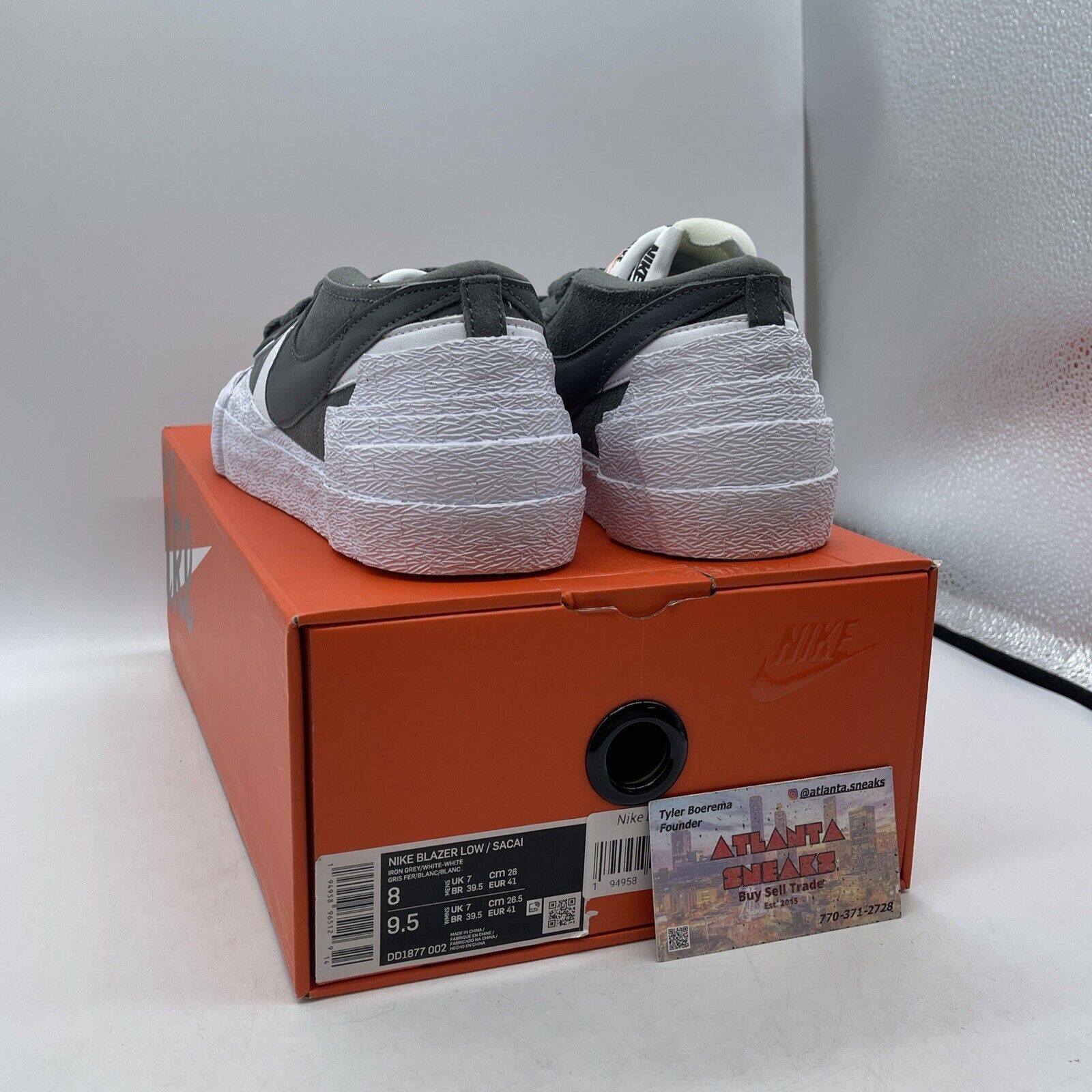 Size 8 - Nike sacai x Blazer Low Iron Grey Suede White Leather (DD1877-002)