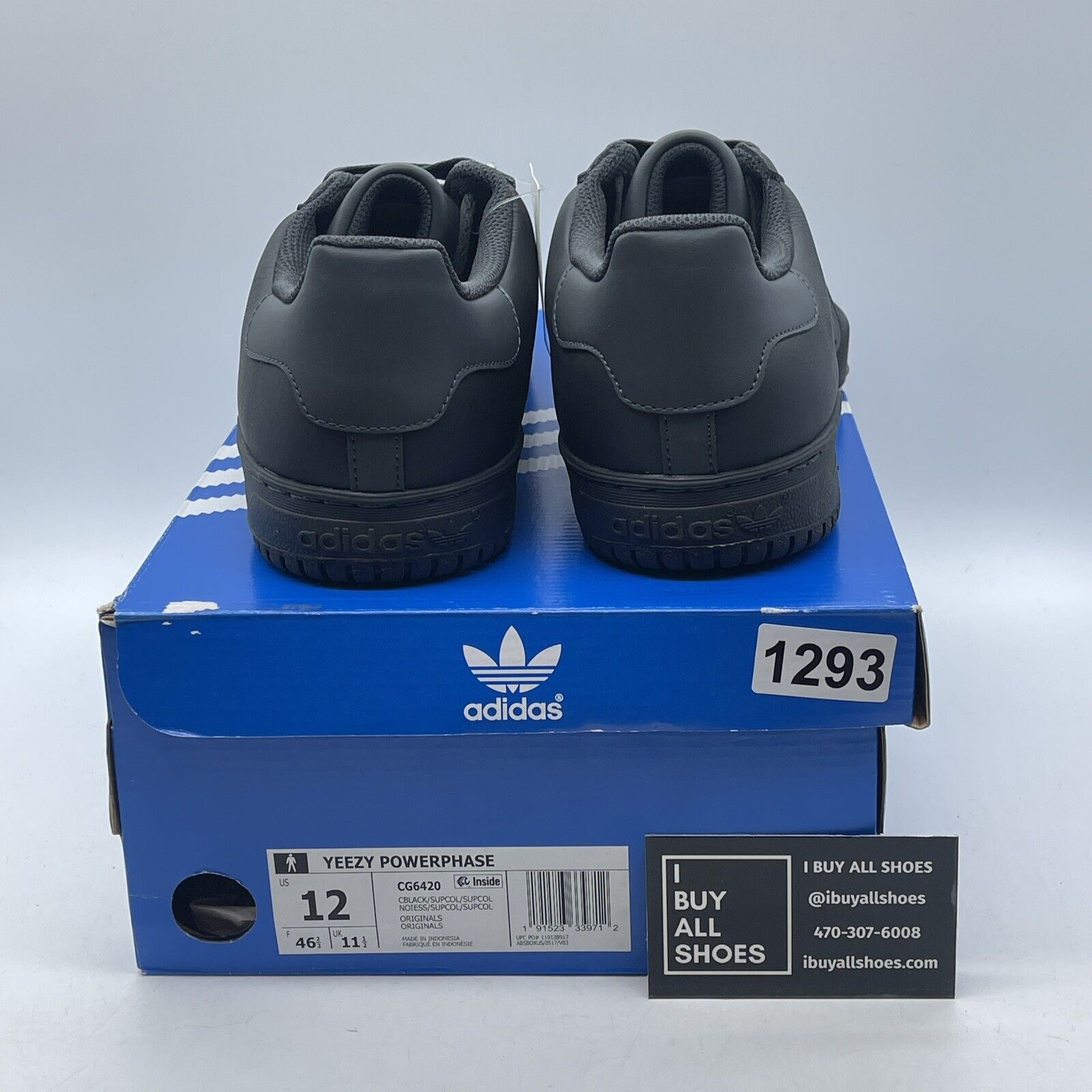Size 12 - adidas Yeezy Powerphase Calabasas Core Black Green Leather (CG6420)