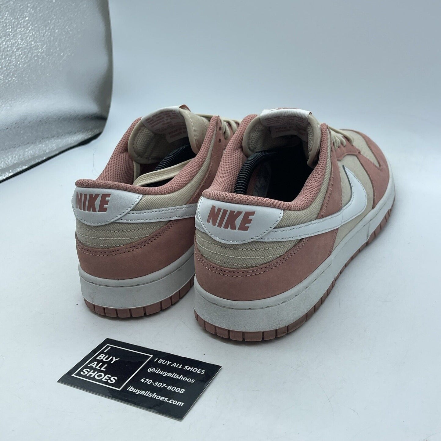 Size 12 - Nike Dunk Premium Low Red Stardust Pink White Suede (FB8895-601)