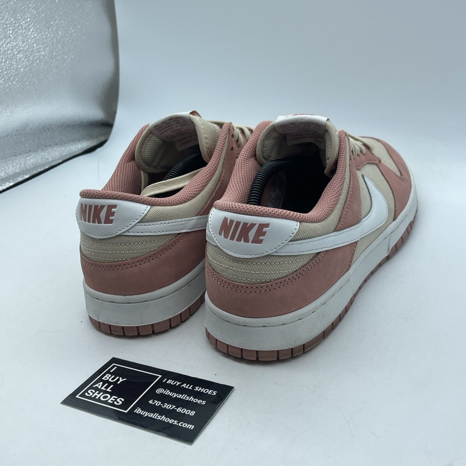 Size 12 - Nike Dunk Premium Low Red Stardust Pink White Suede (FB8895-601)
