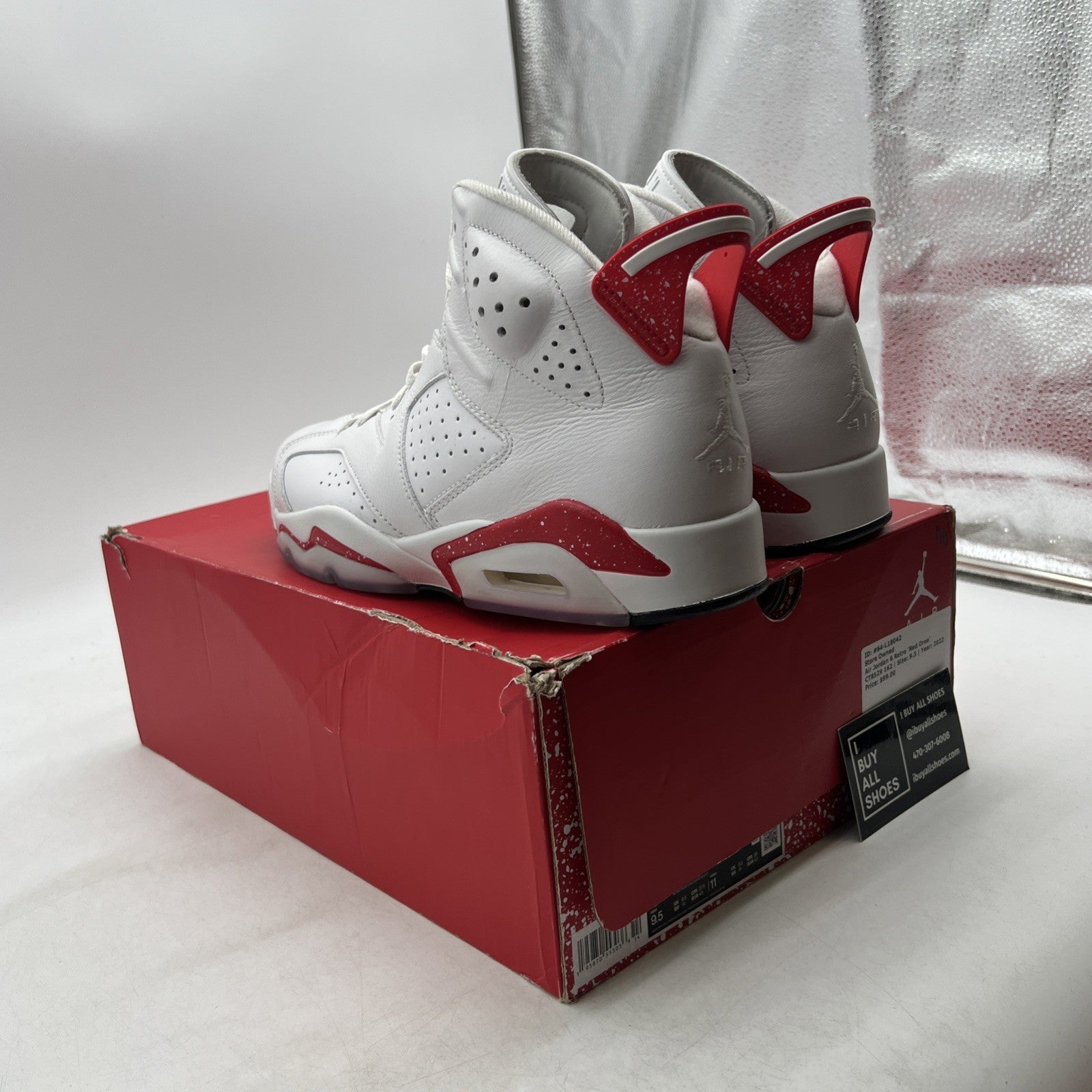Size 9.5 - Air Jordan 6 White and University Red 2022 (CT8529-162)