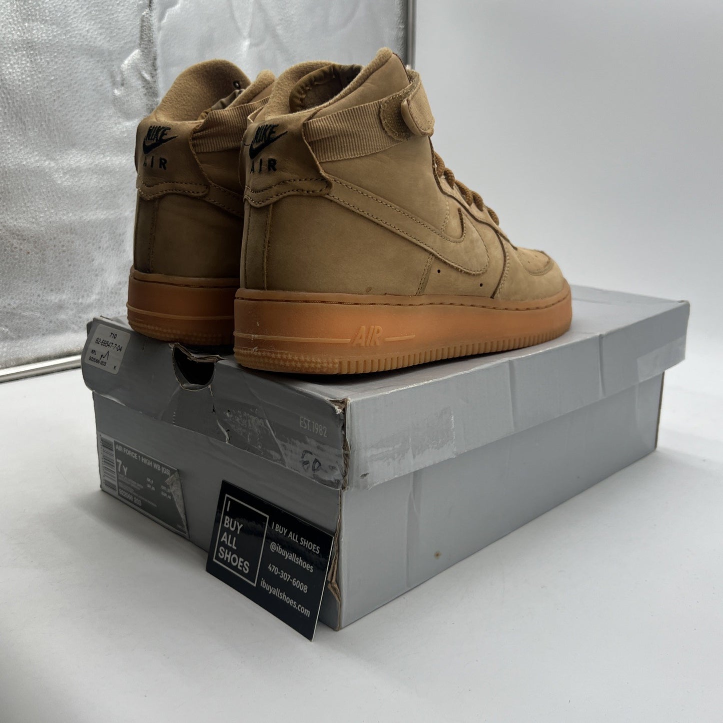 Size 7Y - Nike Air Force 1 WB High Flax (922066-203)