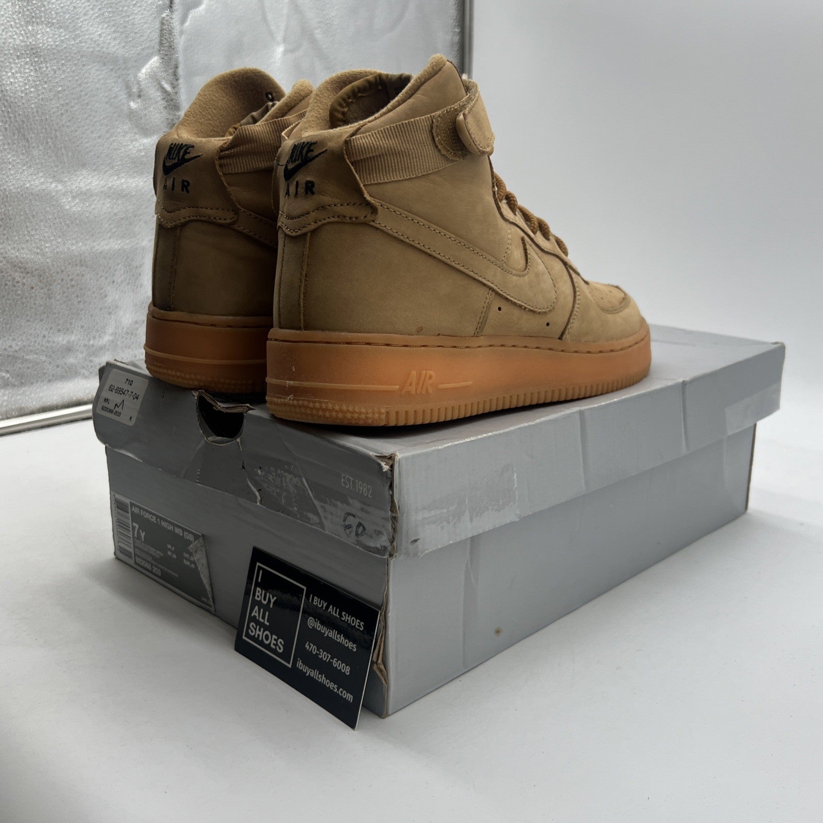Size 7Y - Nike Air Force 1 WB High Flax (922066-203)