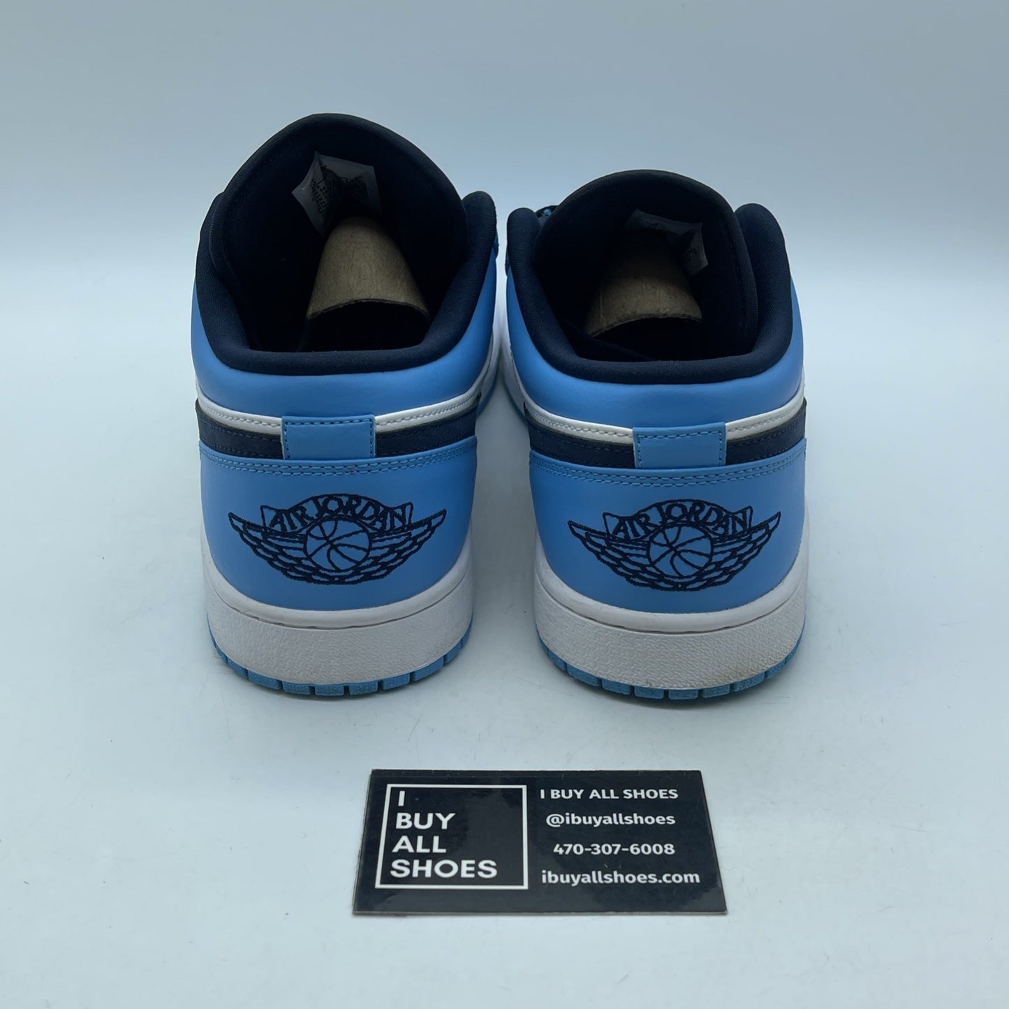 Size 10 - Air Jordan 1 Low UNC 2021 Black University Blue White (553558-144)