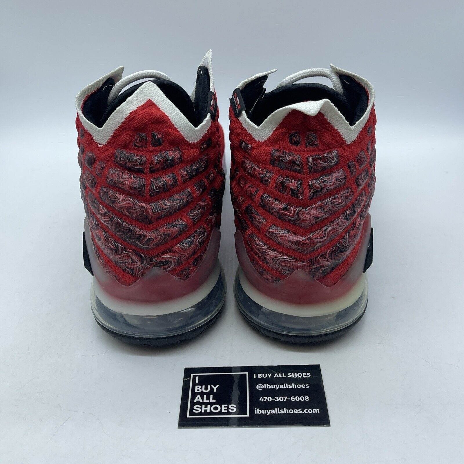 Size 13 - Nike LeBron 17 Air Max Uptempo Red White Black Suede (BQ3177-601)