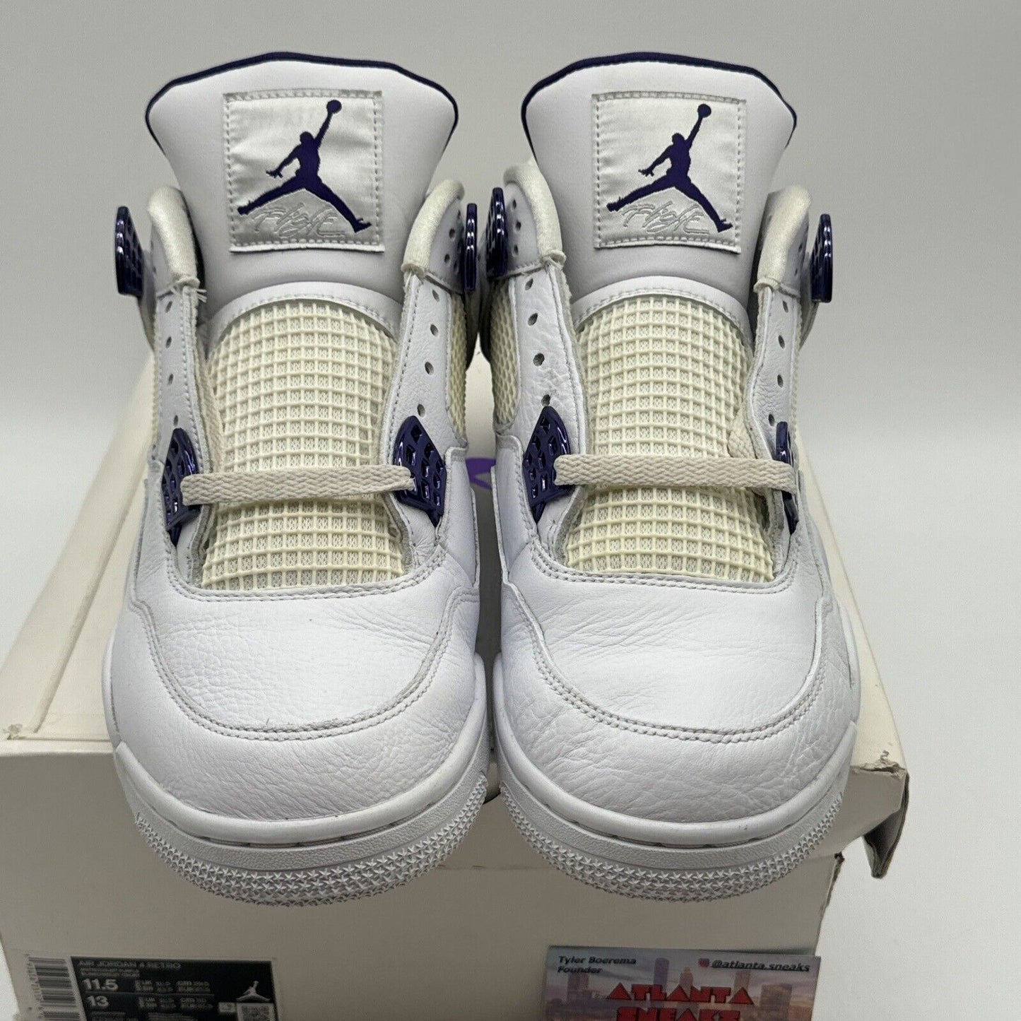 Size 11.5 - Jordan 4 Retro Mid Purple Metallic Where Leather OG All Huskies Retr