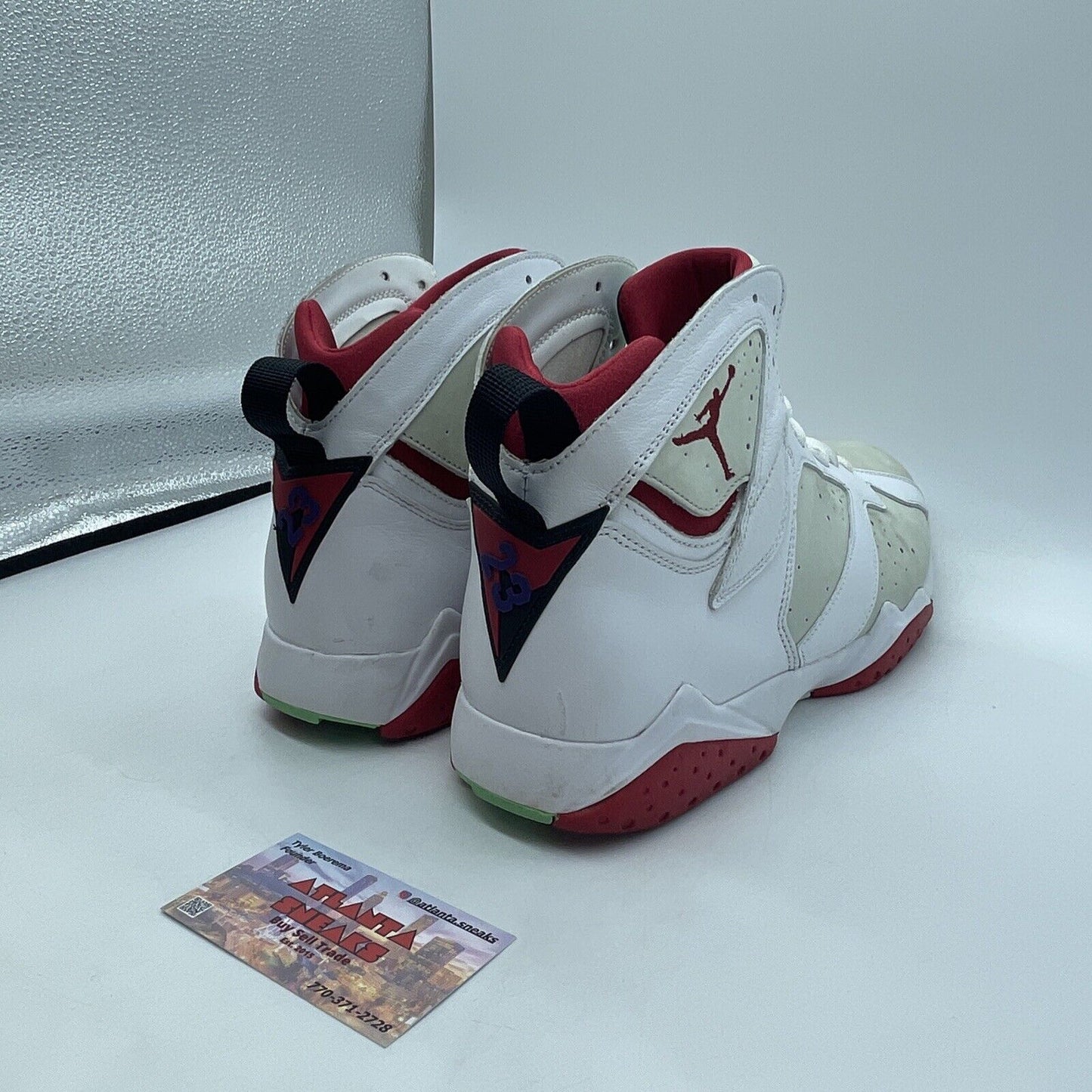 Size 11.5 - Air Jordan 7 Retro 2015 Hare White Red Purple Green (304775-125)