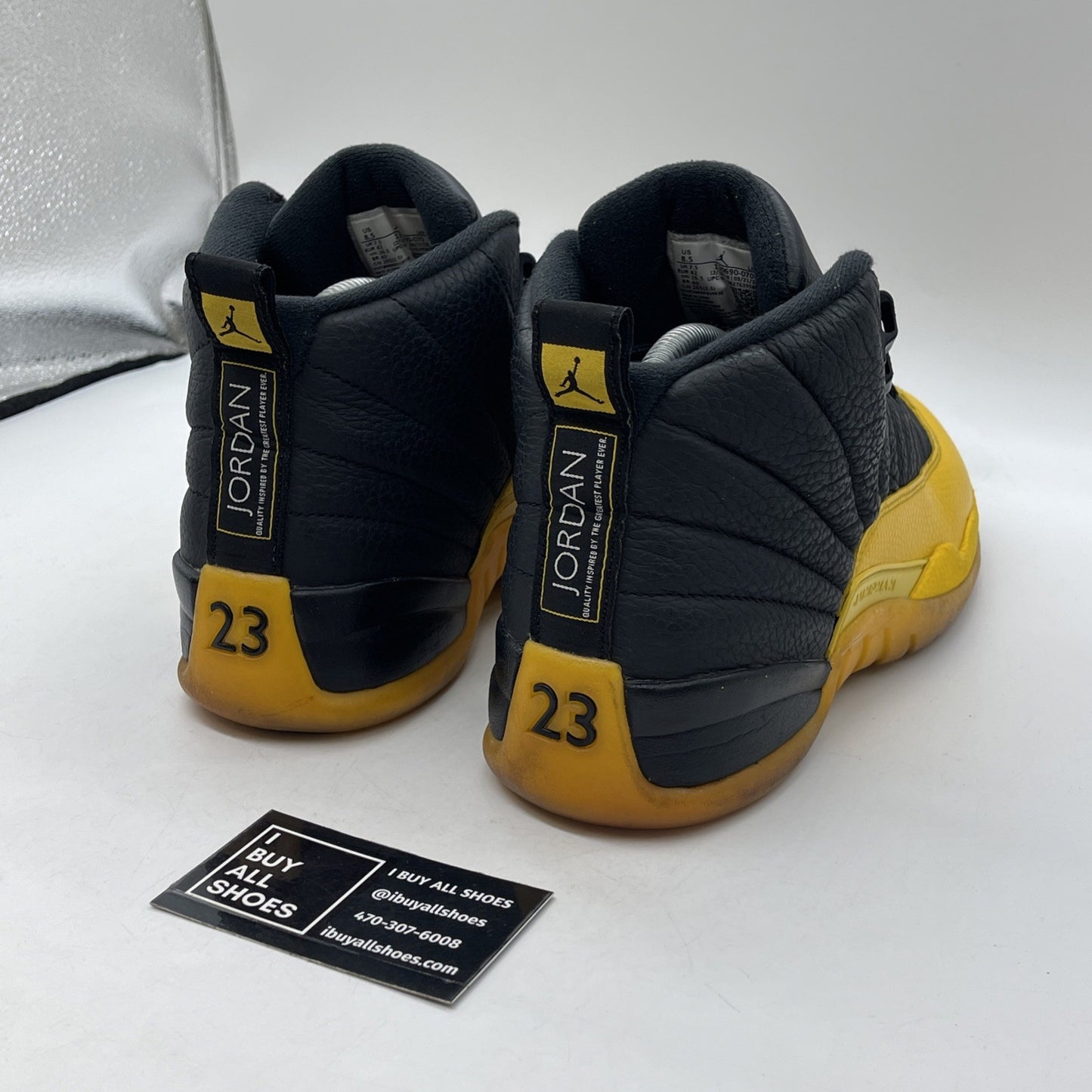 Size 8.5 - Jordan 12 Retro University Gold Yellow Black Leather (130690-070)