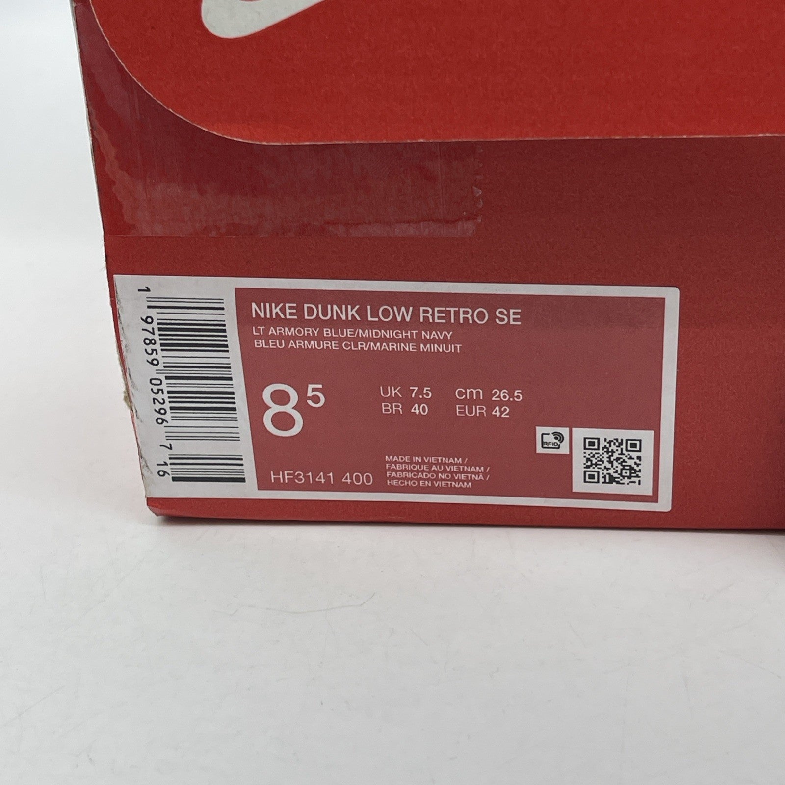 Size 8.5 - Nike Dunk SE Low Light Armory Blue Denim Suede (HF3141-400)