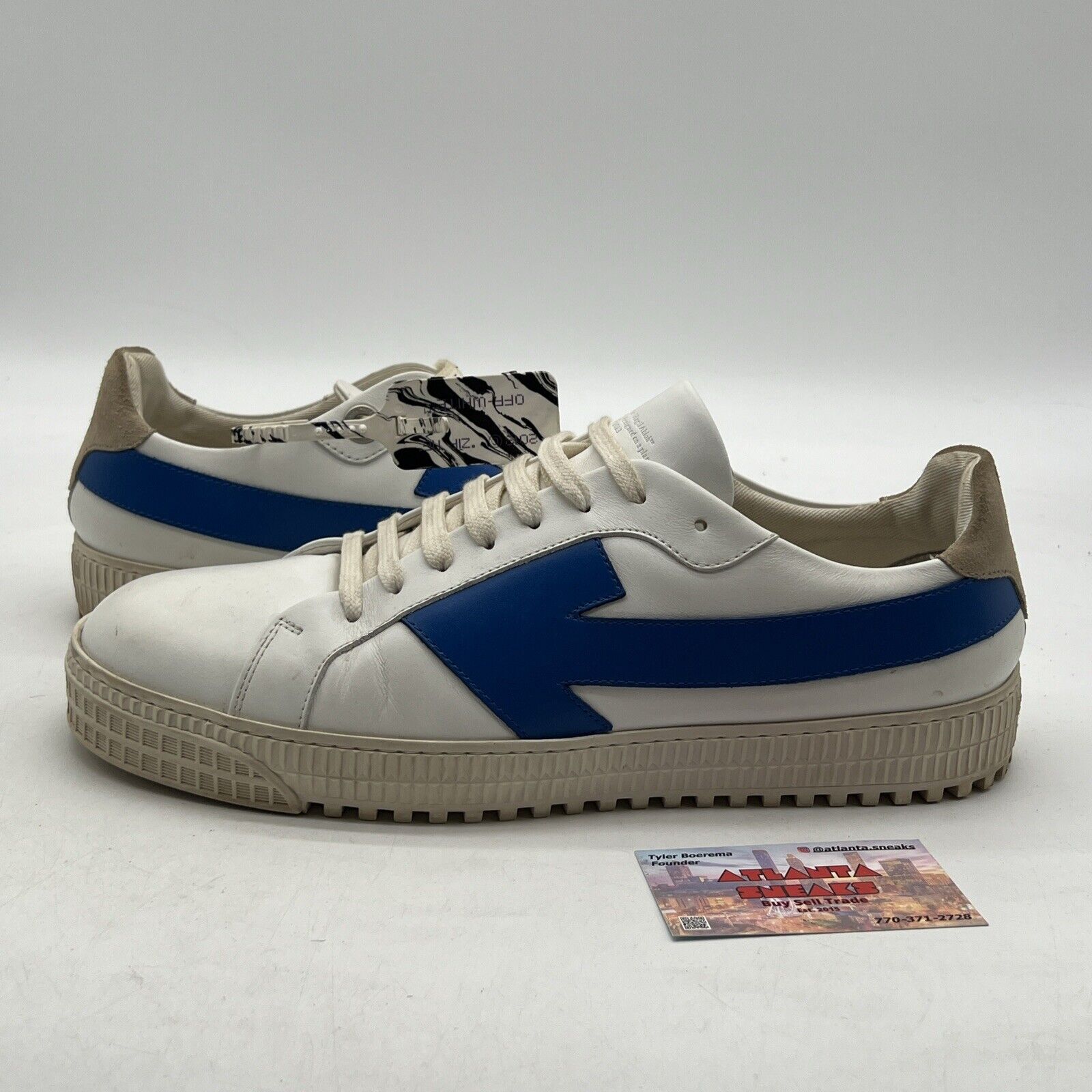 Size 11 - OFF WHITE Arrow Sneaker Low Top Blue White (OMIA177E20LEA0010145)